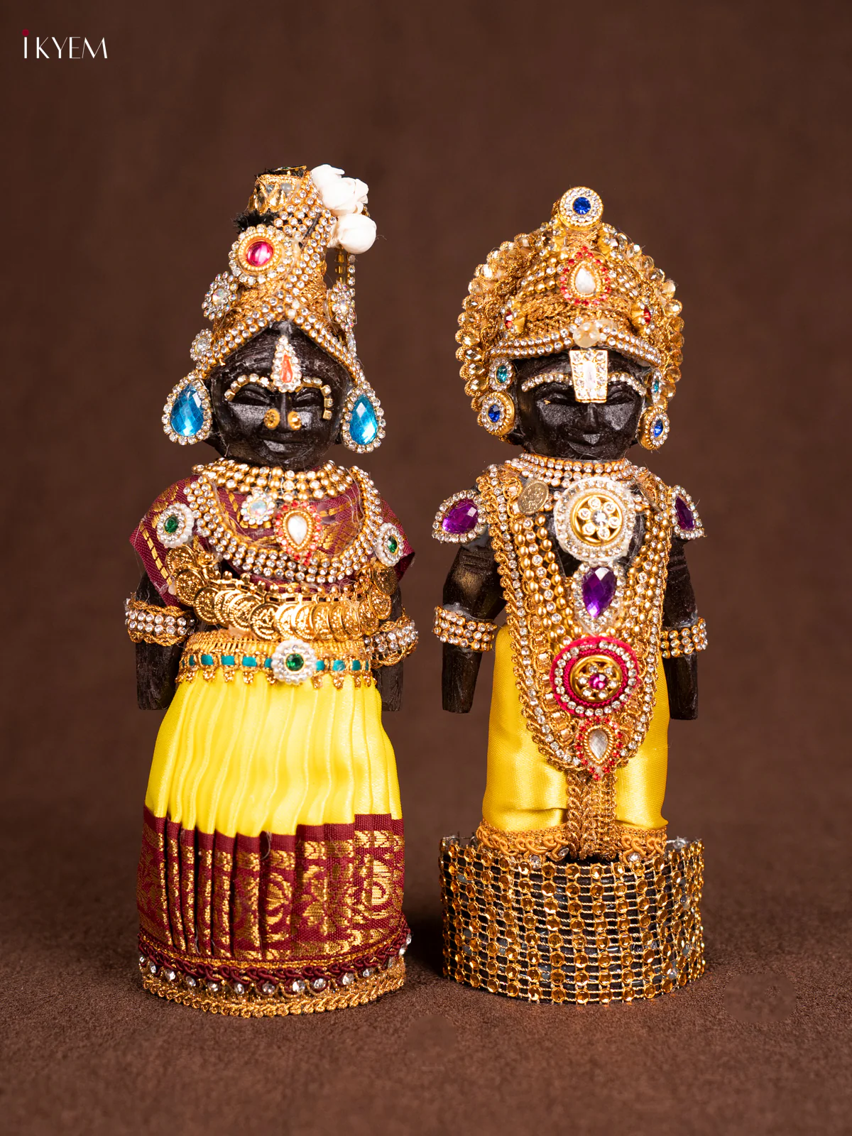 Balaji Padmavathy Thayar MARAPACHI Seer Varisai- Golu Display Doll - Lemon Yellow 8 inch - KN31249