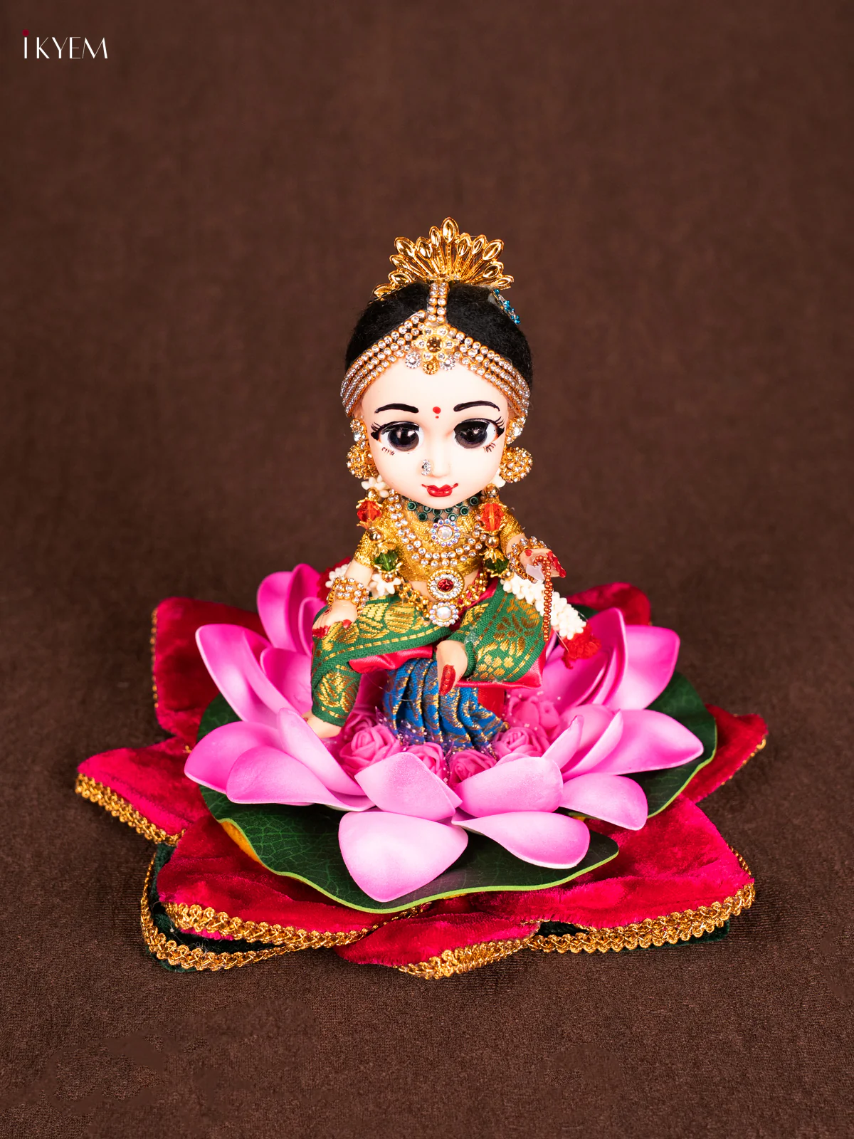 Shri Tripurasundari Devi Doll in lotus base Seer Varisai - Rose - Image 2