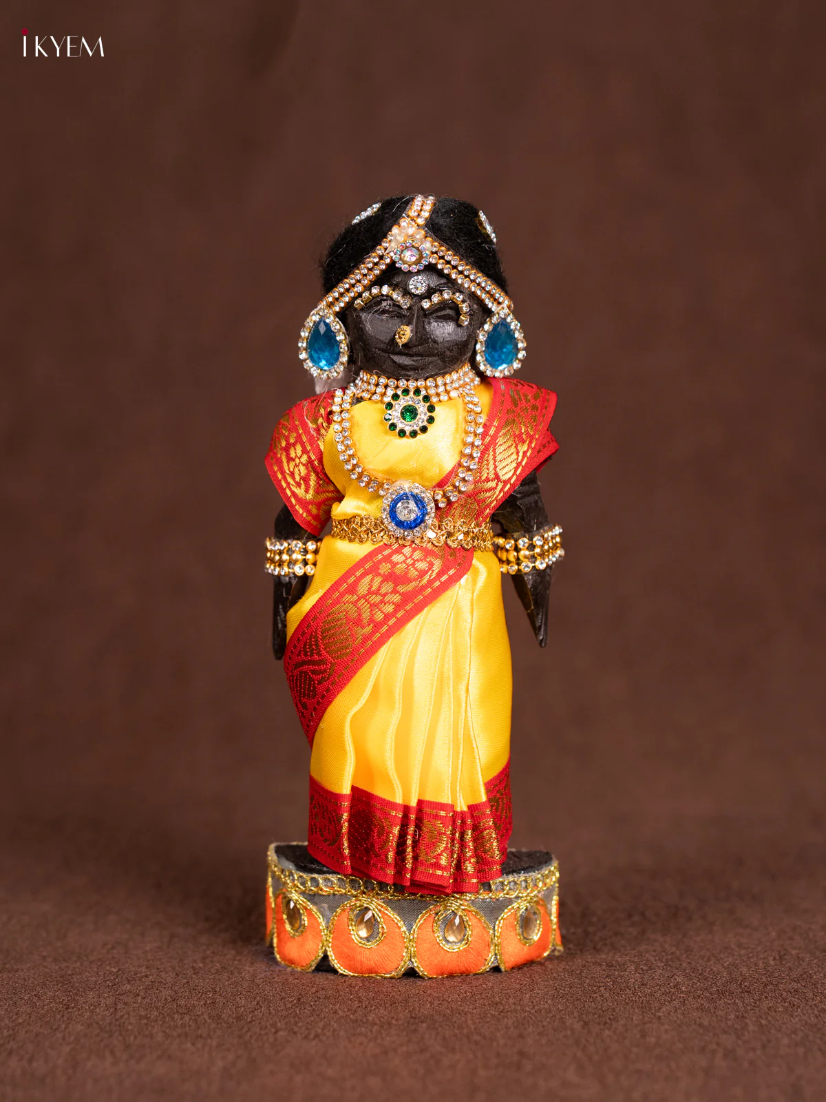 Iyengar Style Marapachi- Golu Display Doll -Seer Varisai- Yellow 8 Inches - KN31263 - Image 3