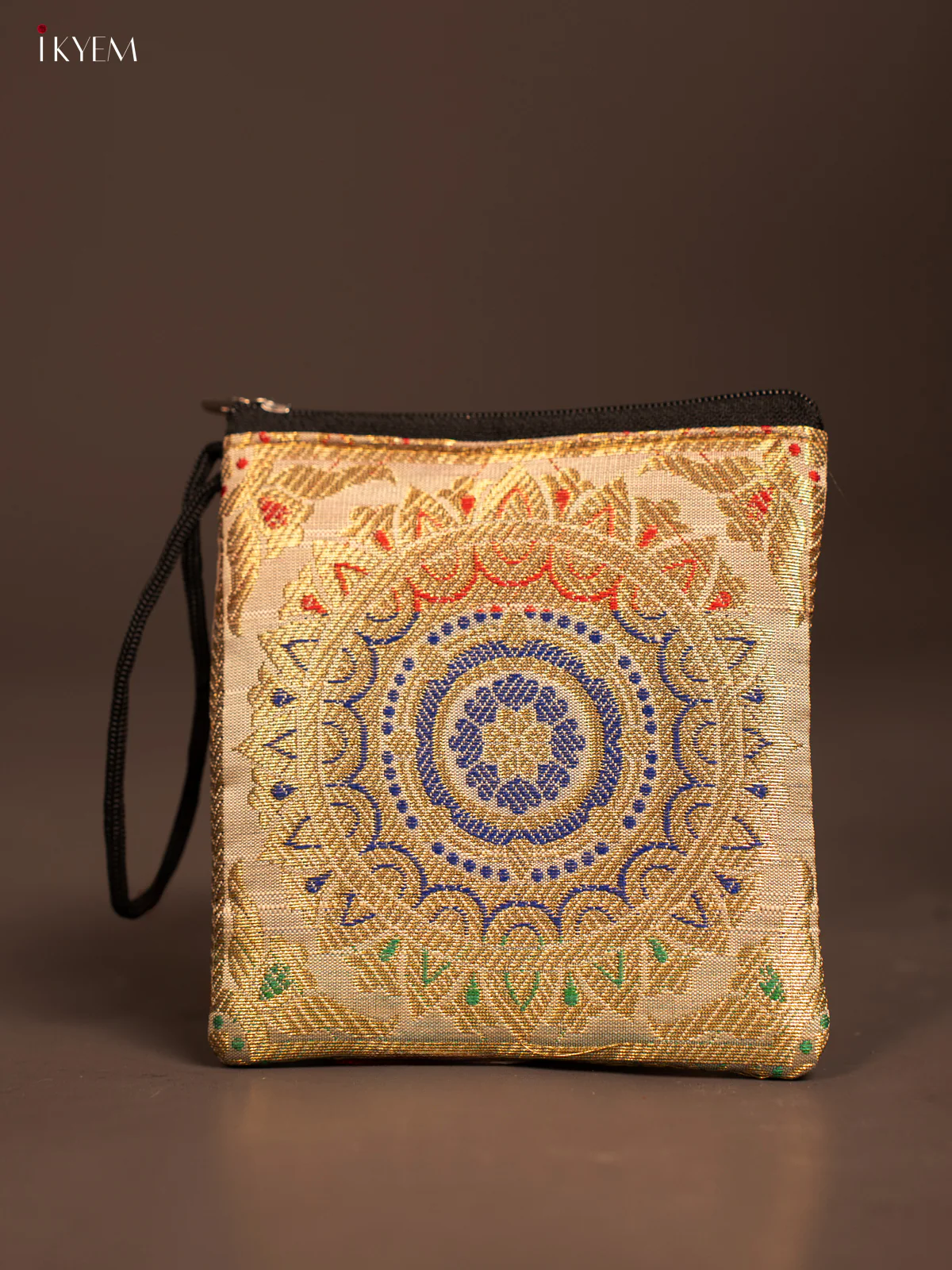 Kolam designed Banarasi Coin Pouch - KF05116 - Image 2
