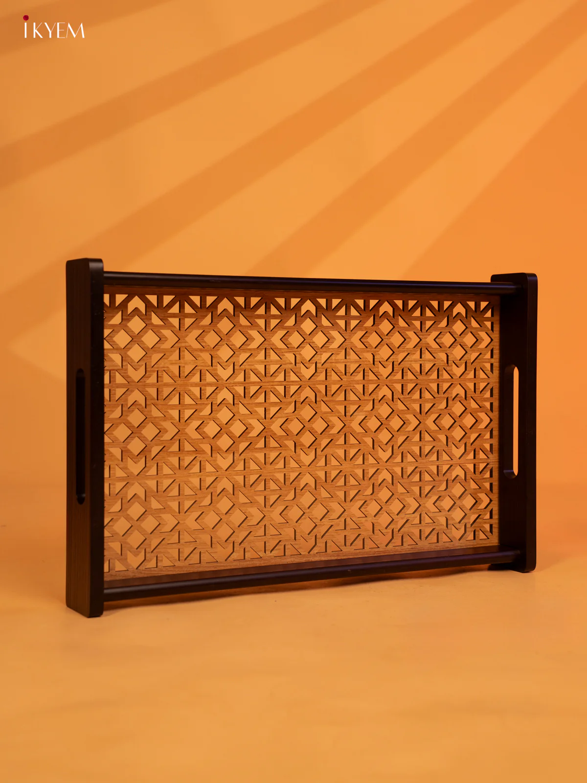 Wooden Tray With Laser-etched geometric patterns (8×14)- KL18143