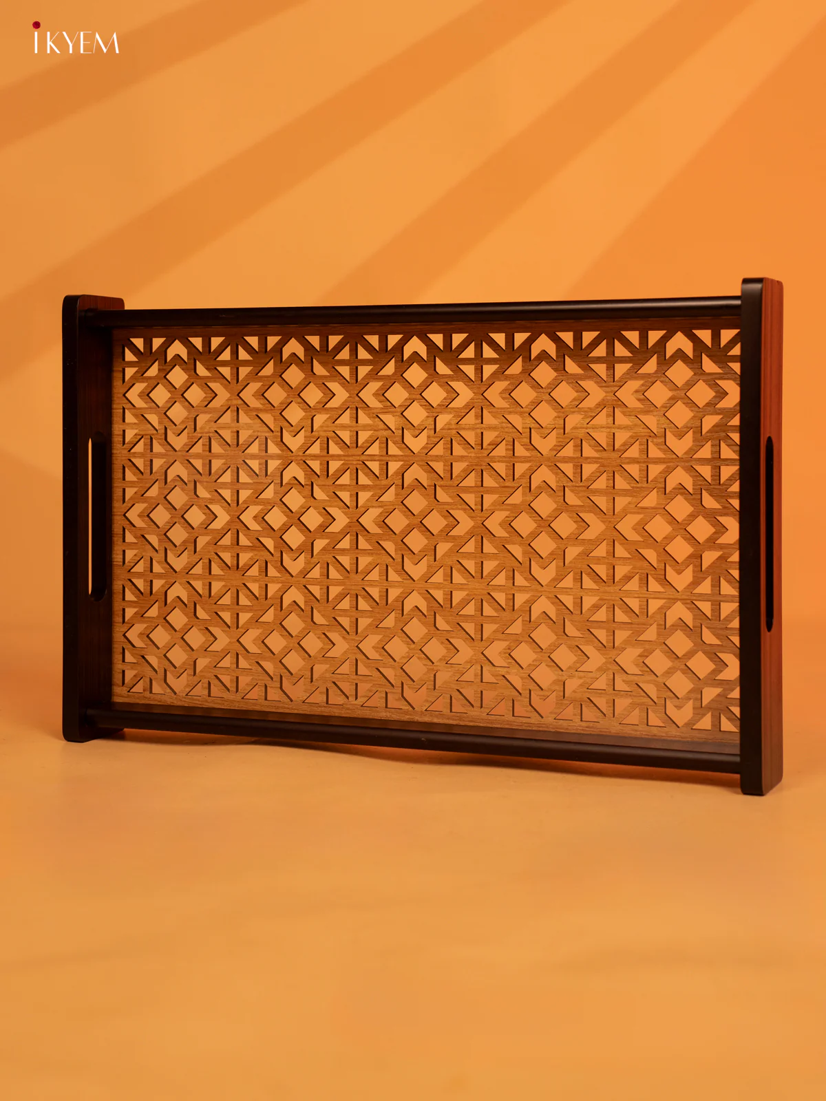 Wooden Tray With Laser-etched geometric patterns (8×14)- KL18143 - Image 2