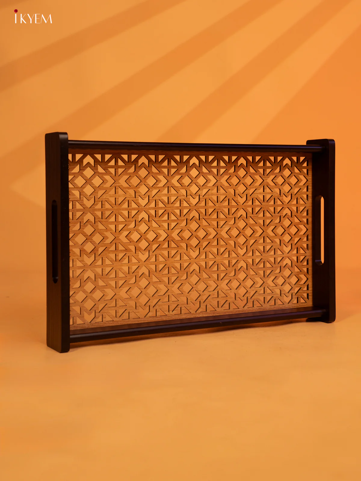 Wooden Tray With Laser-etched geometric patterns (16×10)- KL18144