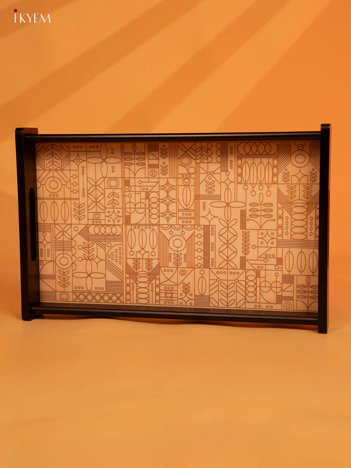Line Art Printed Rectangular Wooden Tray (14×8) - KL18139 - Image 2