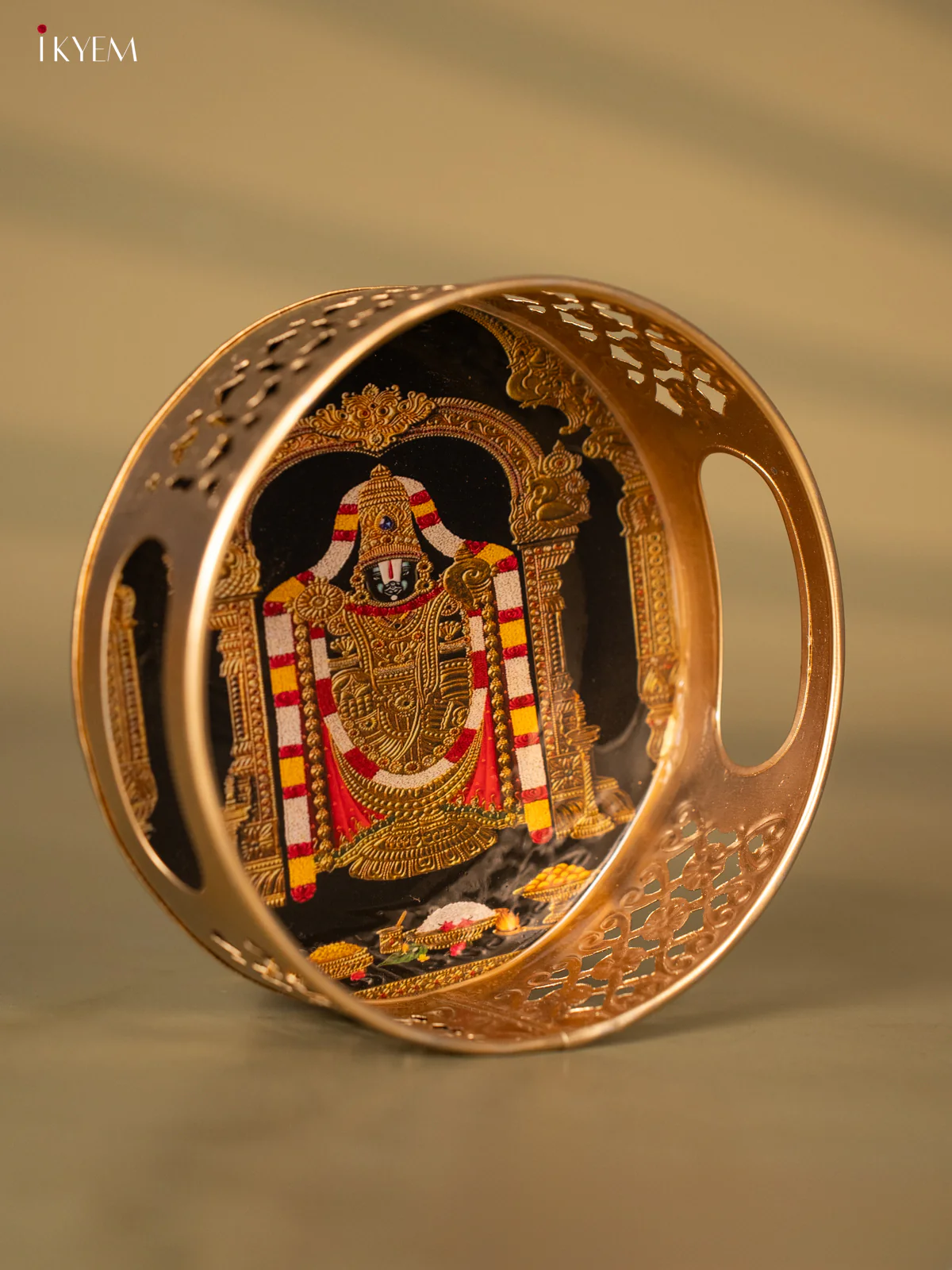 Traditional 6-Inch Lord Balaji Printed Metal Tray - KH05149 - Image 2