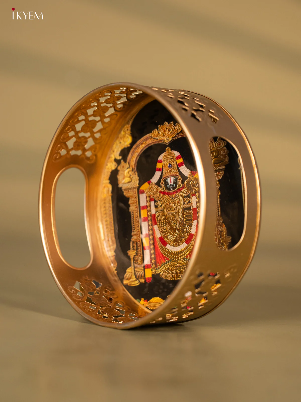 Traditional 6-Inch Lord Balaji Printed Metal Tray - KH05149 - Image 3