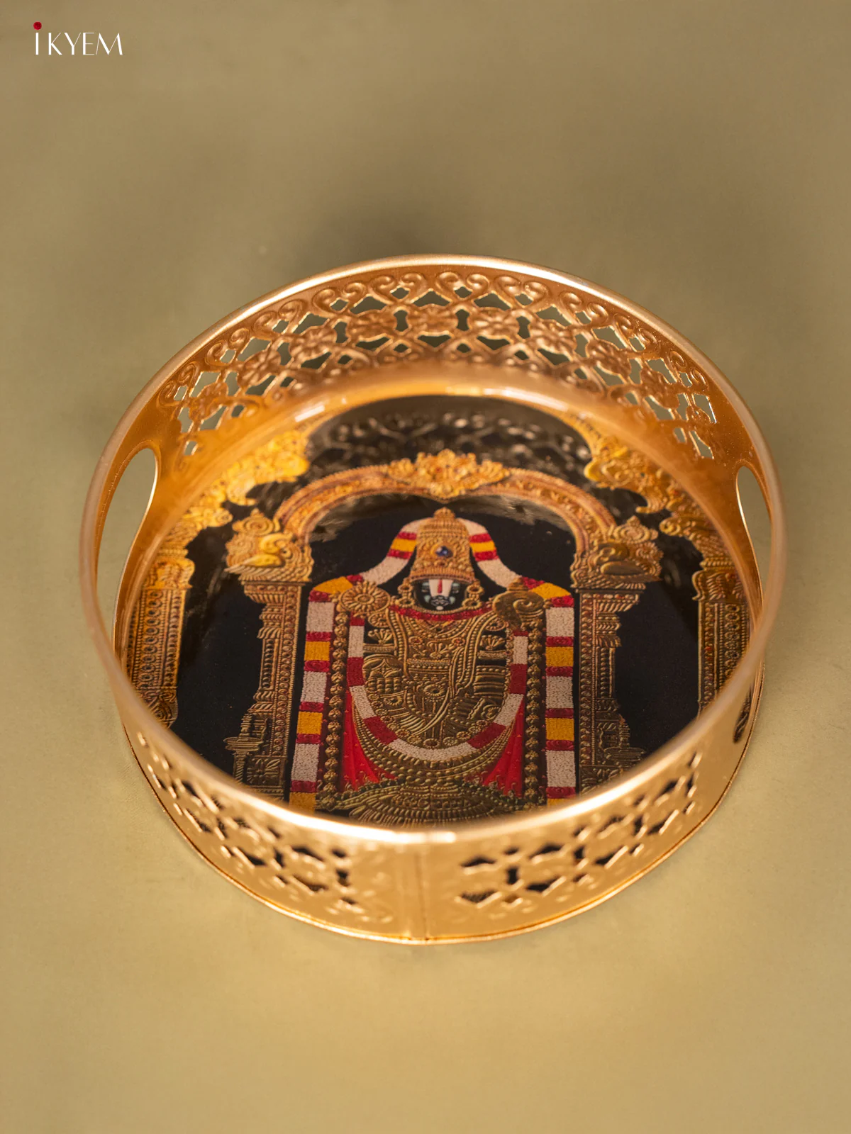 Traditional 6-Inch Lord Balaji Printed Metal Tray - KH05149 - Image 4