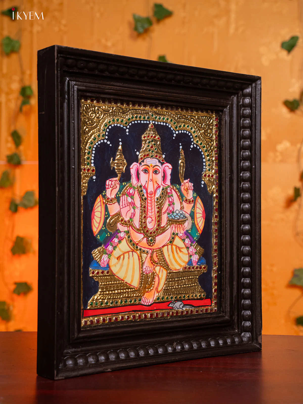 Lord Ganesha Tanjore painting - (13x15 Inch) - KH26169 - Image 2