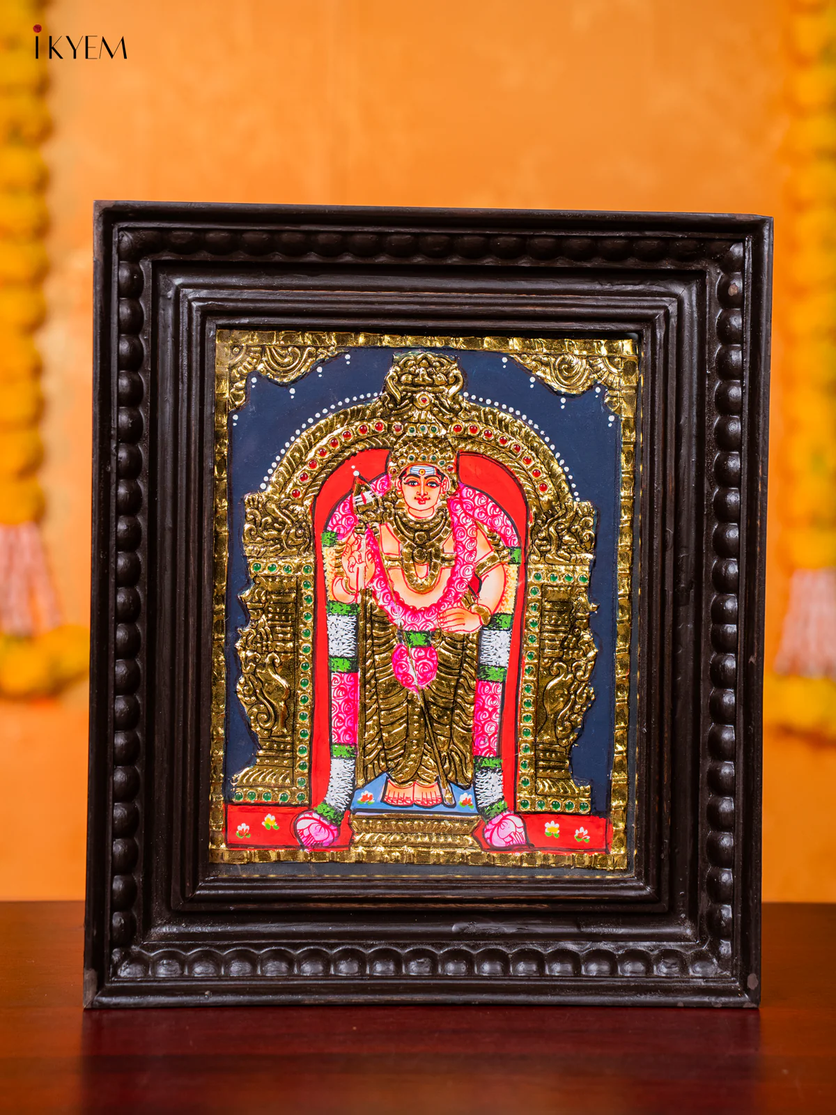 Powerful Lord Murugar Tanjore painting (13*11 inches) - KJ03157