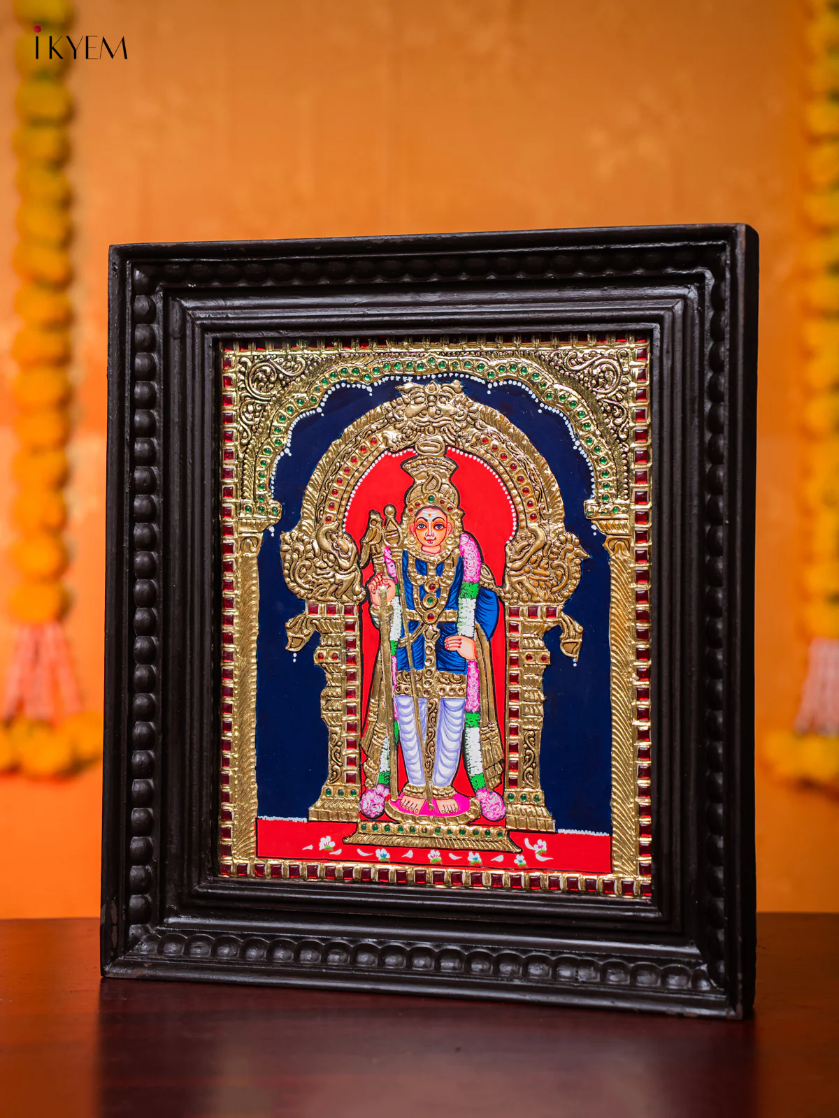 Raja Alangara Palani Andavar Tanjore painting - (15×13) Inch - KJ03184 - Image 2