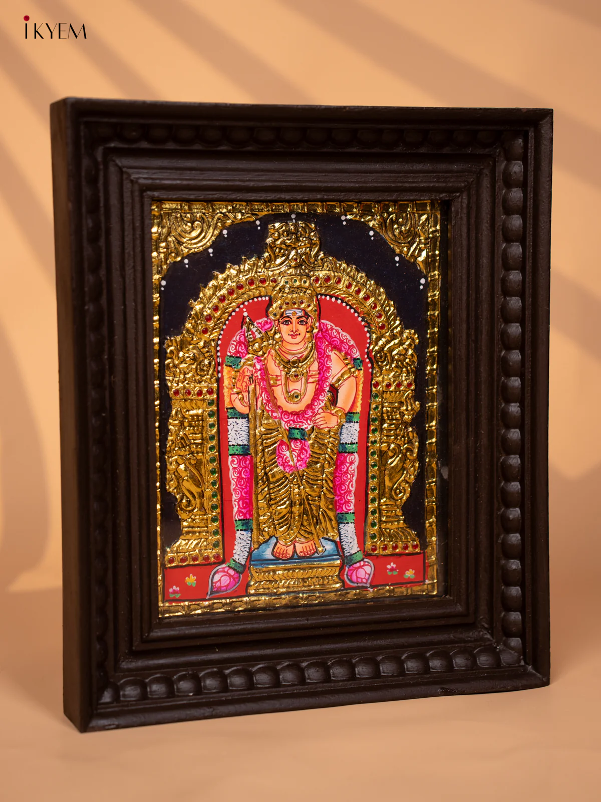 Opulent Lord Murugan Tanjore Painting (13x11 Inch) - KD17113 - Image 2