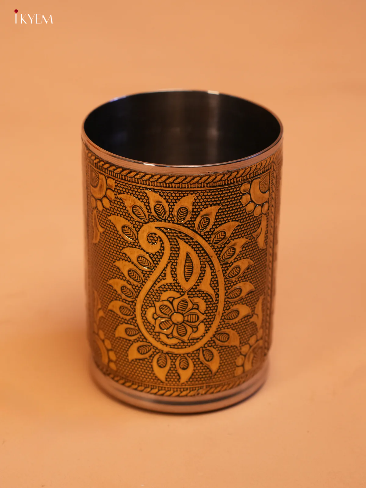 Elegant Meenakari designed Oxidized Gold steel Glass - KL31119 - Image 2