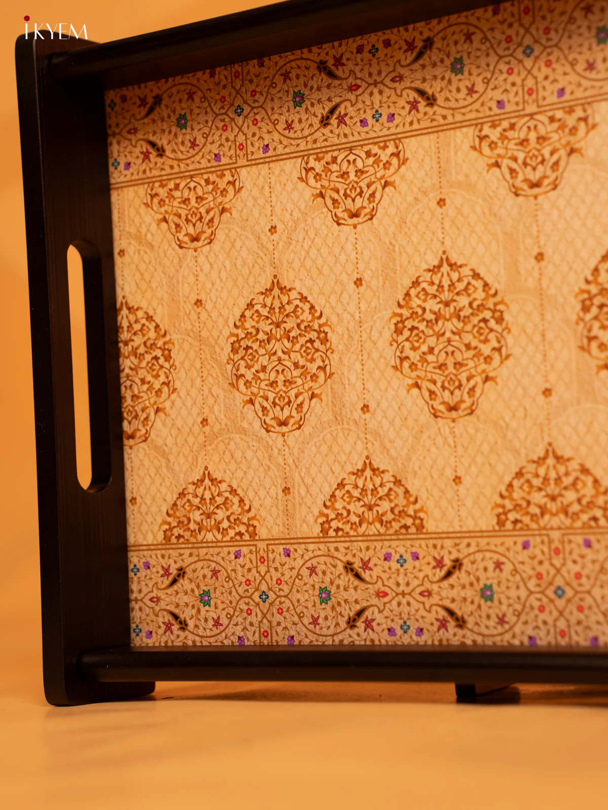 Mughal Inspired Rectangle Wooden Tray (16×10) - KL18136 - Image 4