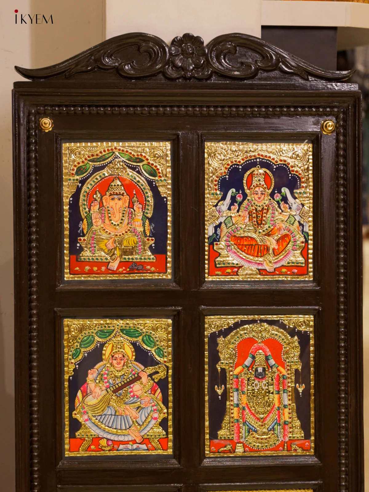 6-in-1 Tanjore Painting in Regal Teak Wood Frame -  KE03114 - Image 2