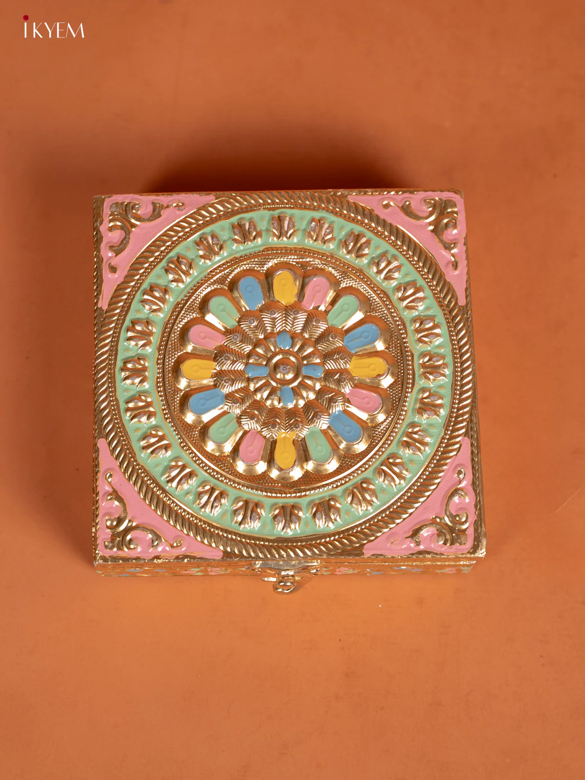 Intricate MultiColor Oxidized Floral Trinket Box - KD30113