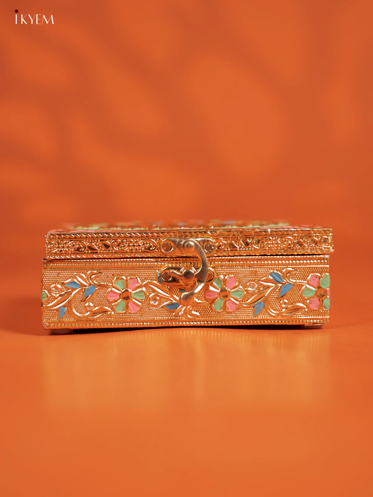 Intricate MultiColor Oxidized Floral Trinket Box - KD30113 - Image 3