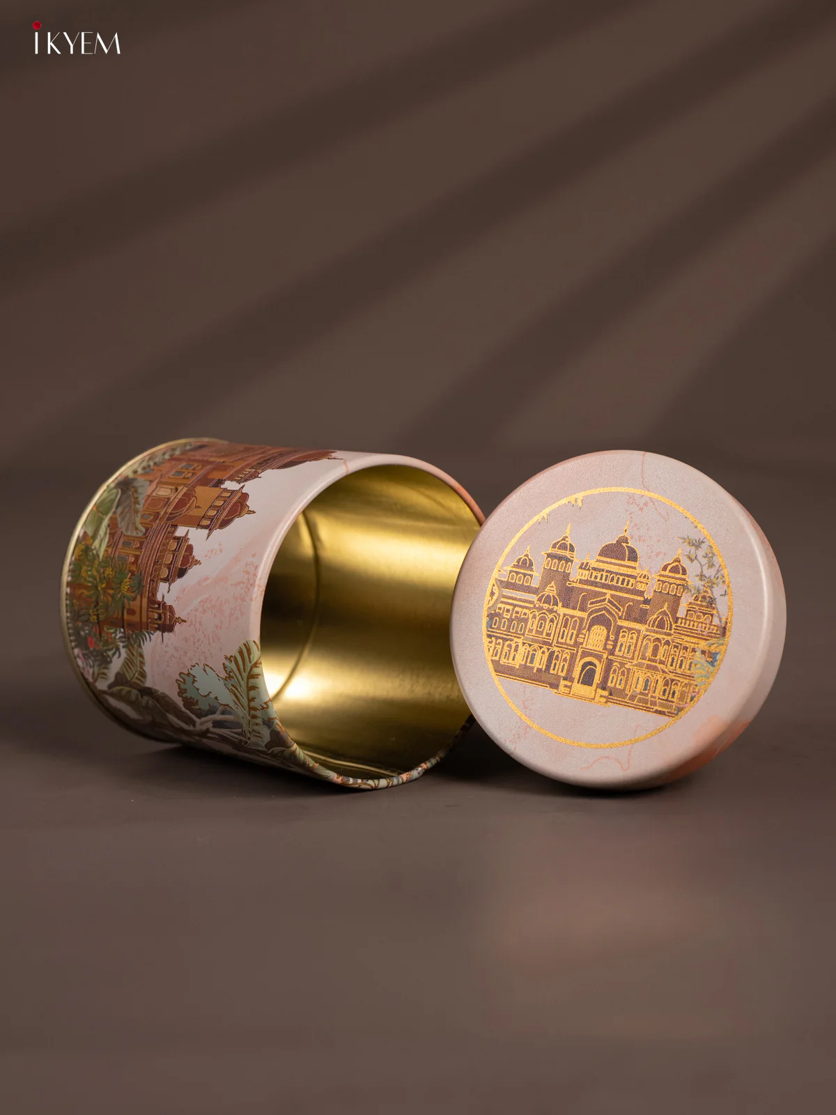 Elegant Peach Stainless Steel Box With Palace Print - KH20111 - Image 3
