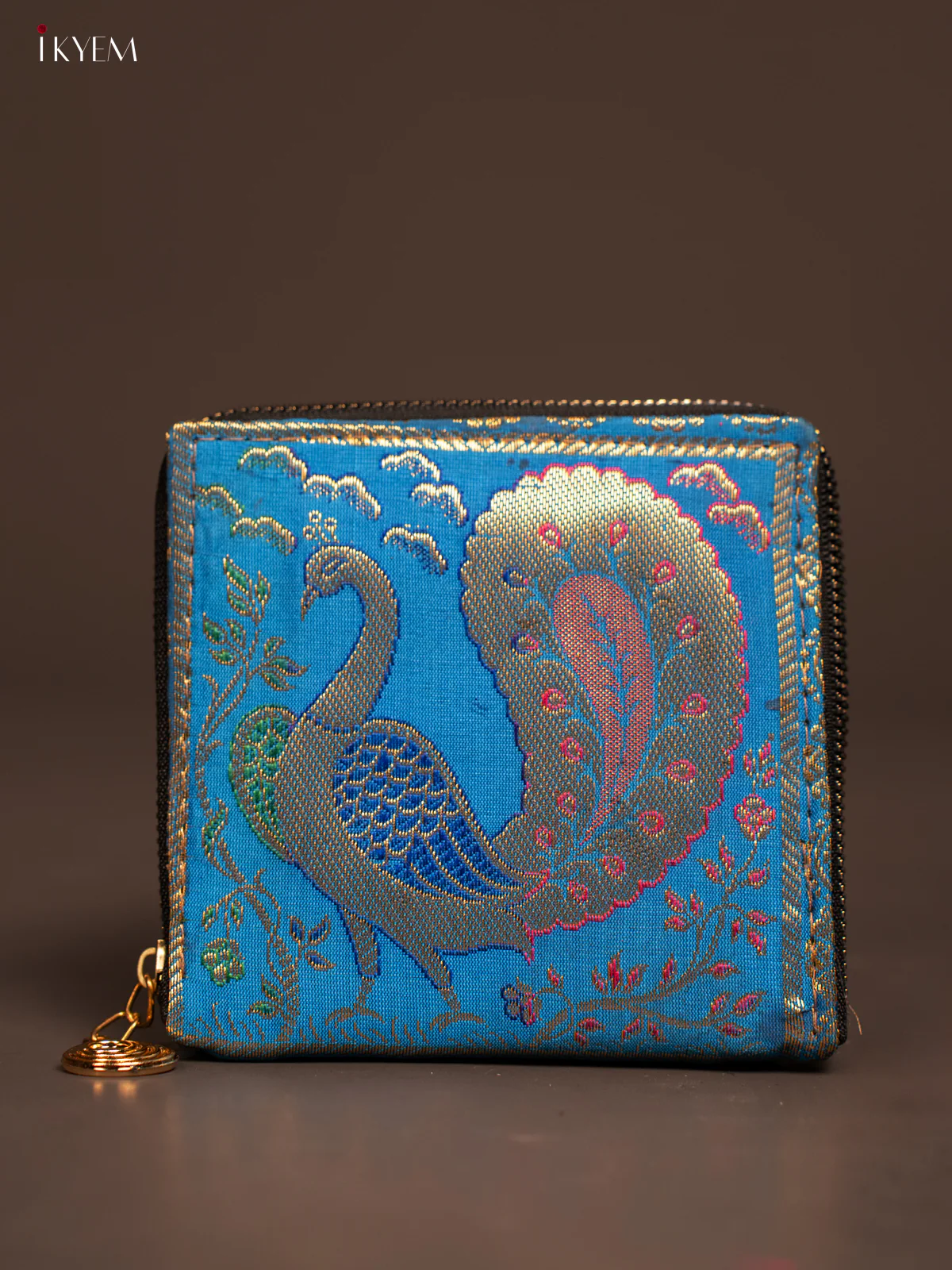 Peacock designed Banarasi Coin Wallet - KF05114 - Image 4