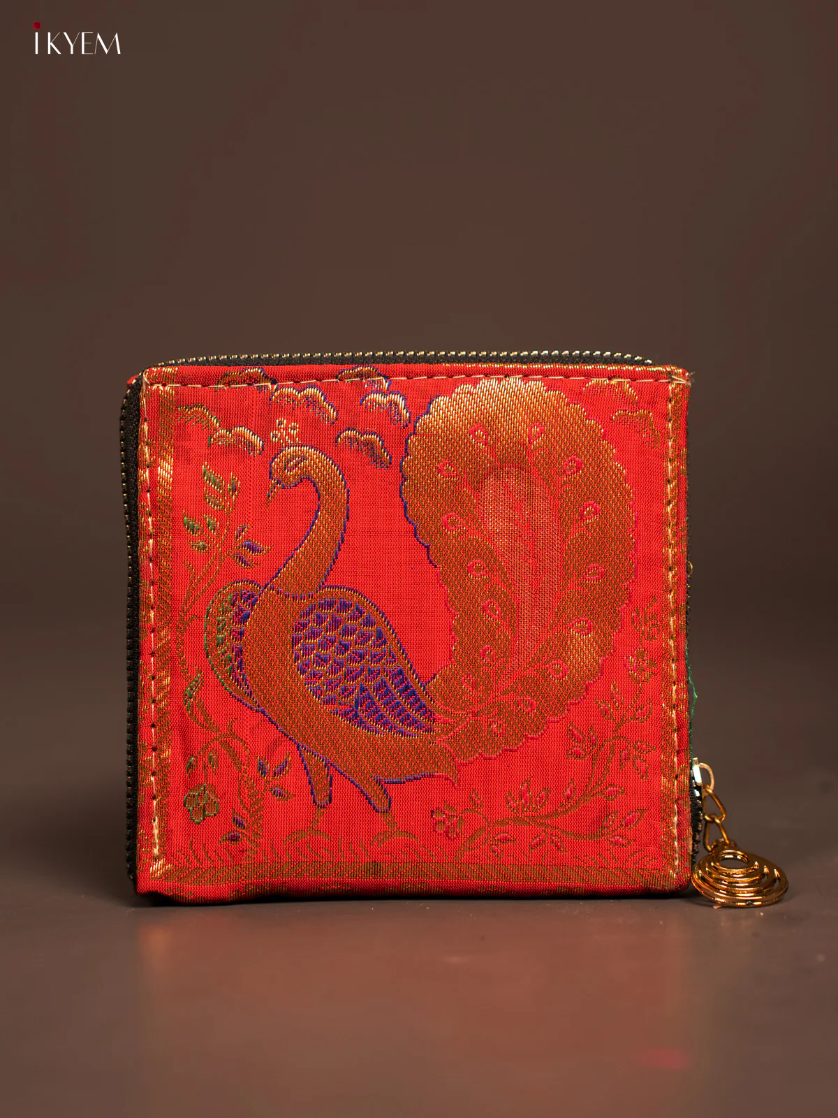 Peacock designed Banarasi Coin Wallet - KF05114 - Image 6