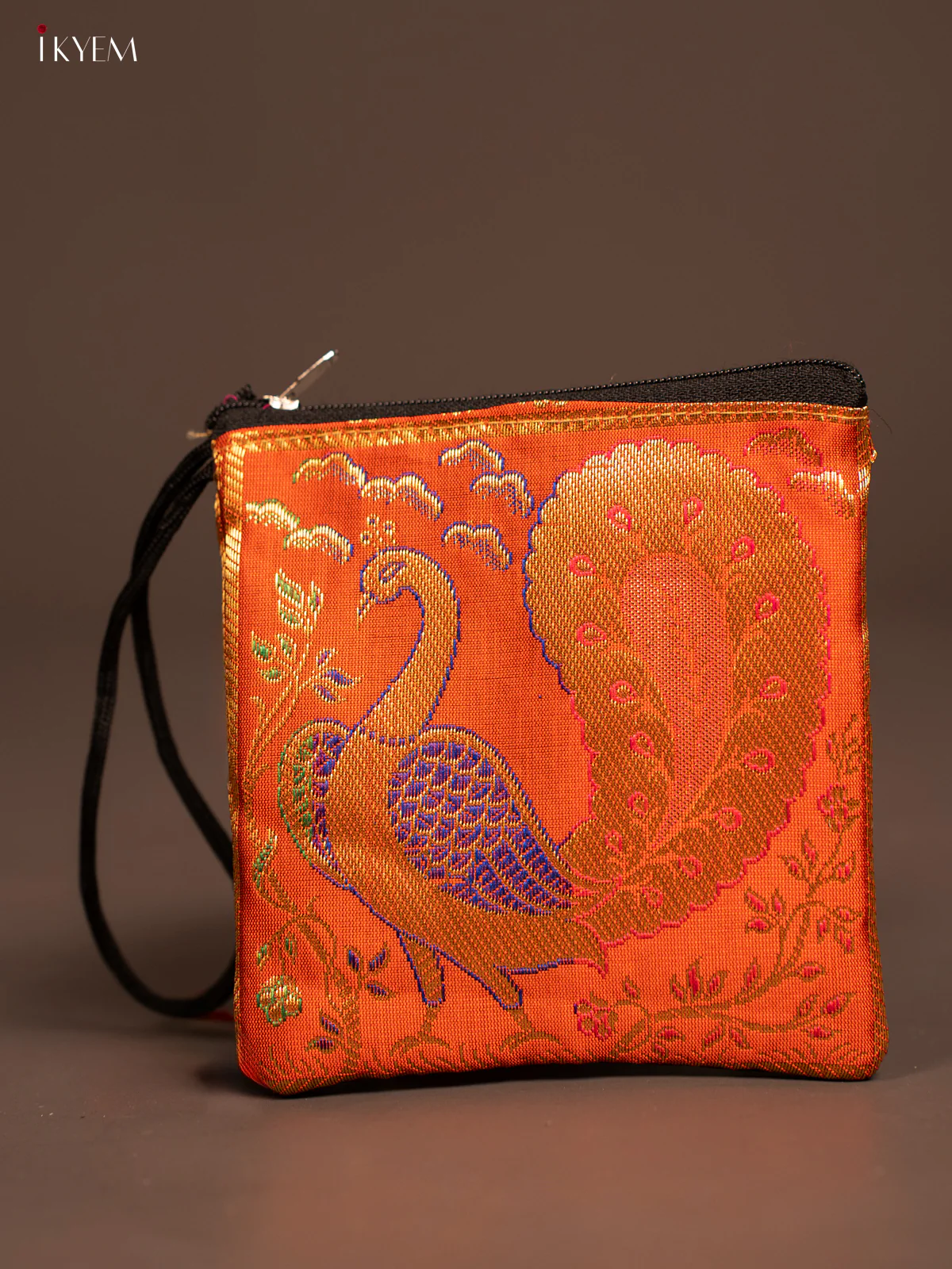 Peacock designed Banarasi Coin Pouch - KF05118 - Image 3