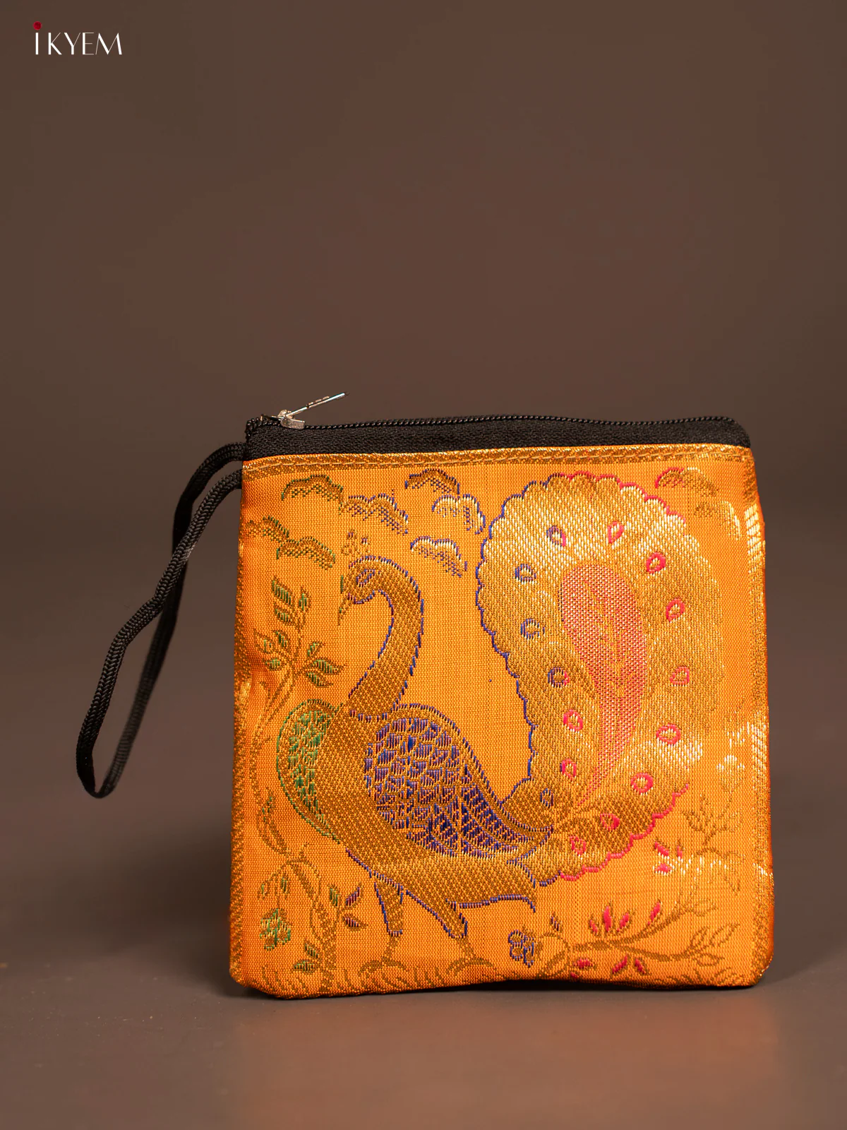 Peacock designed Banarasi Coin Pouch - KF05118 - Image 5