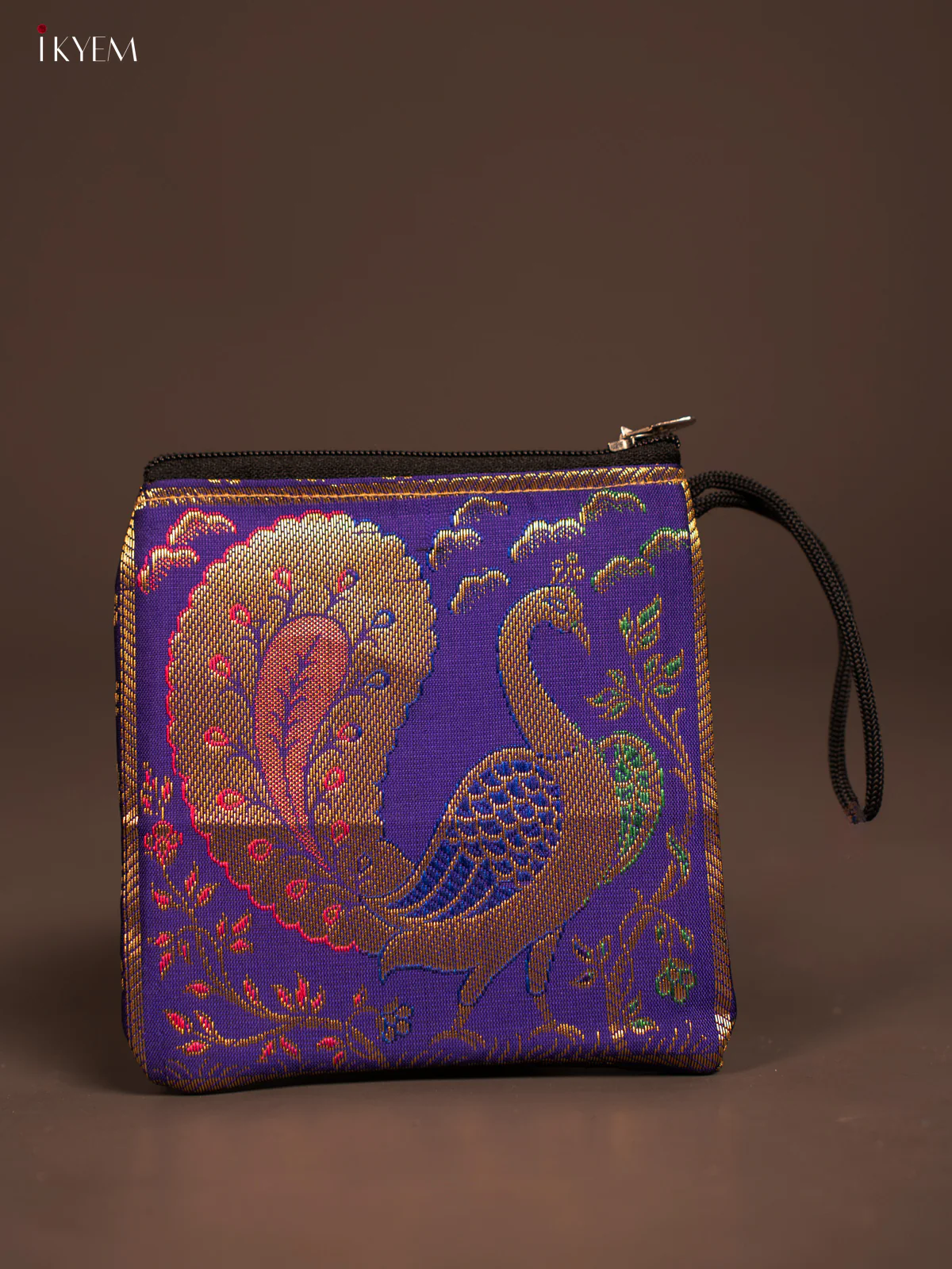 Peacock designed Banarasi Coin Pouch - KF05118 - Image 7