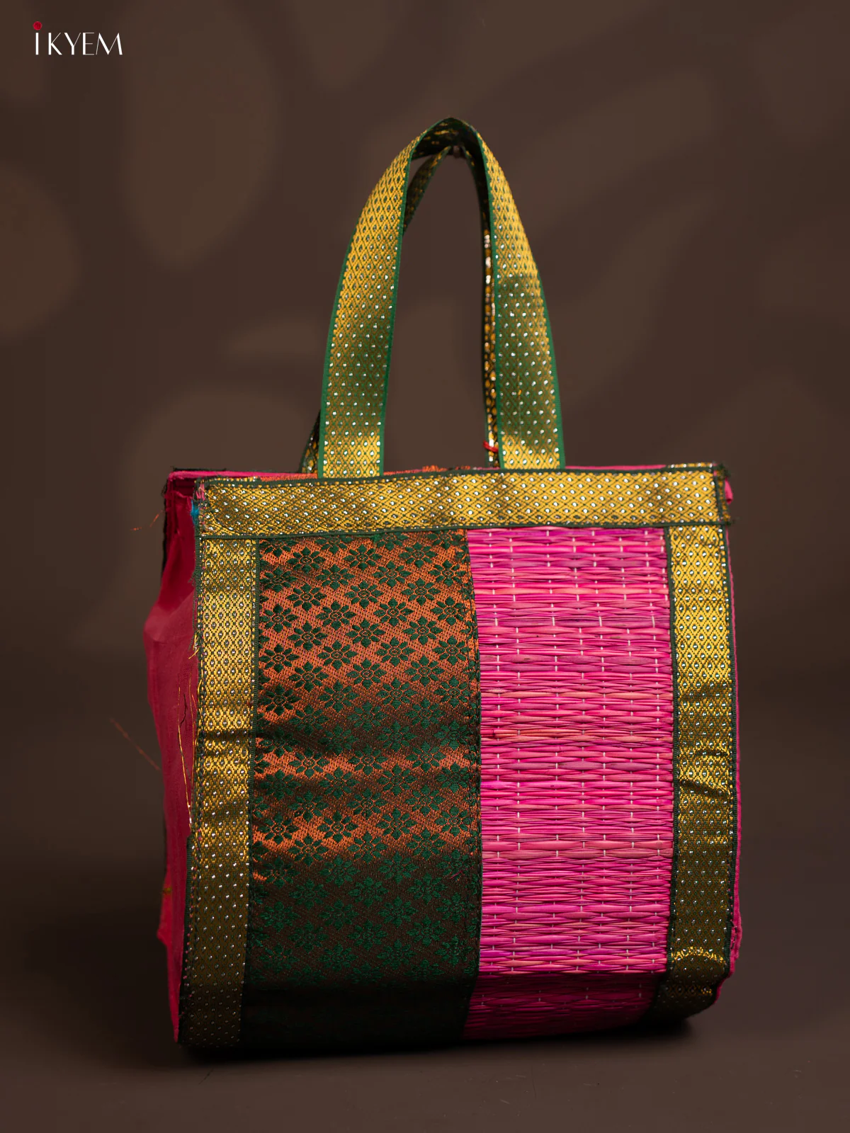 PINK & GREEN Raw Silk with Korai Handbag - KE10151
