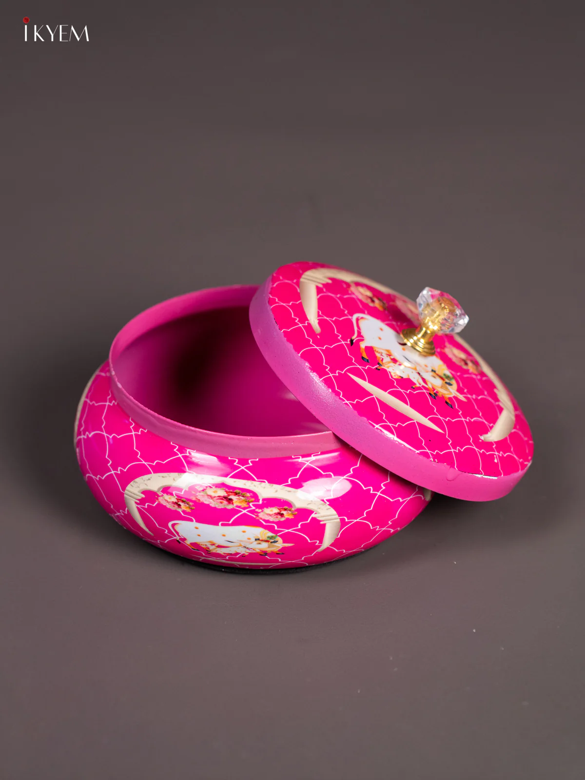 Stunning Pichwai Cow & Calf Printed Pink Dry Fruit Jar with Lid - KI12138 - Image 3