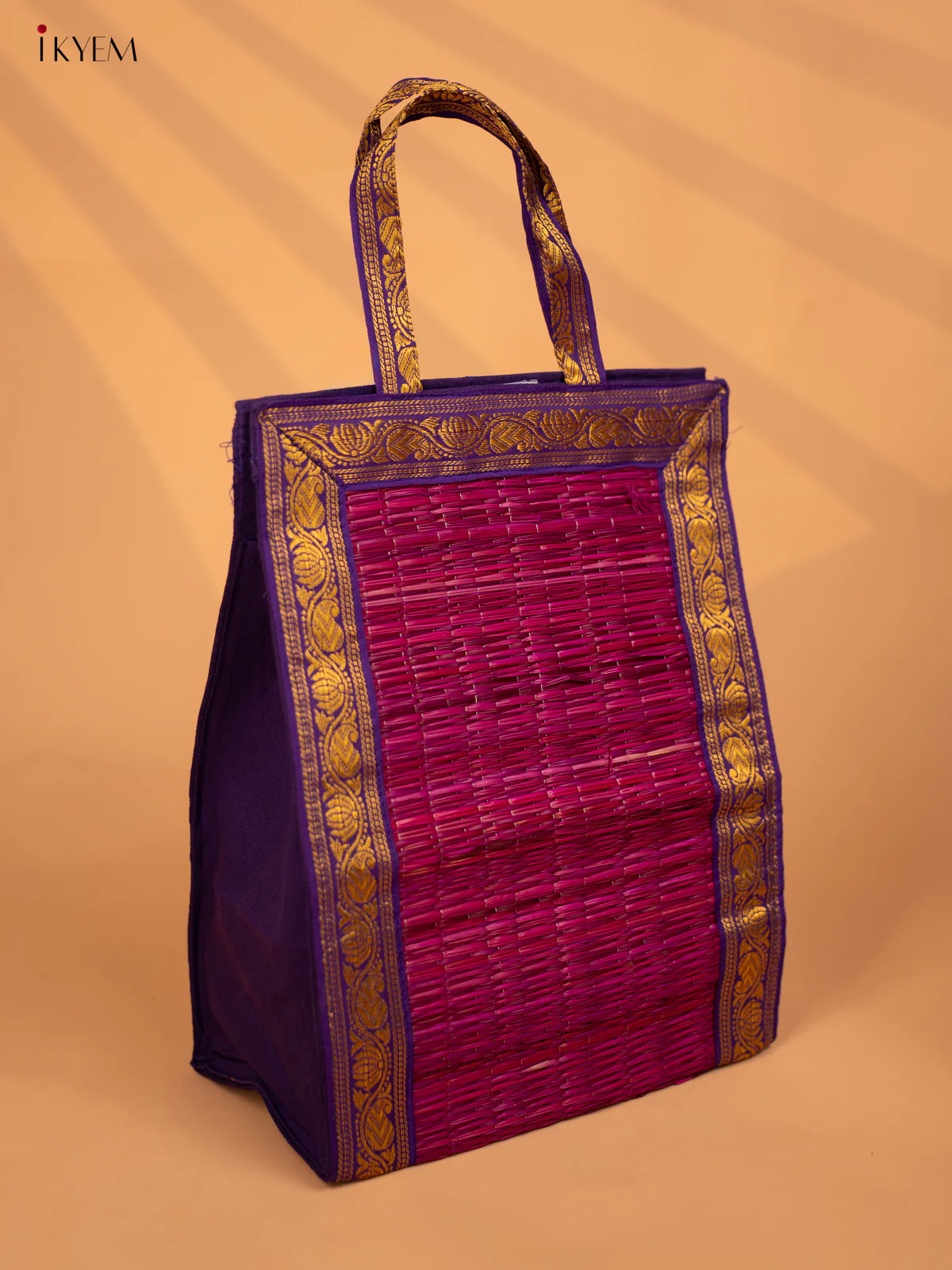 Purple & Violet Korai Bag with Zari Borders - KD02111 - Image 2