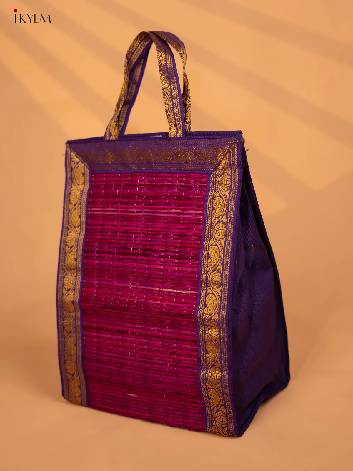 Purple & Violet Korai Bag with Zari Borders - KD02111 - Image 4