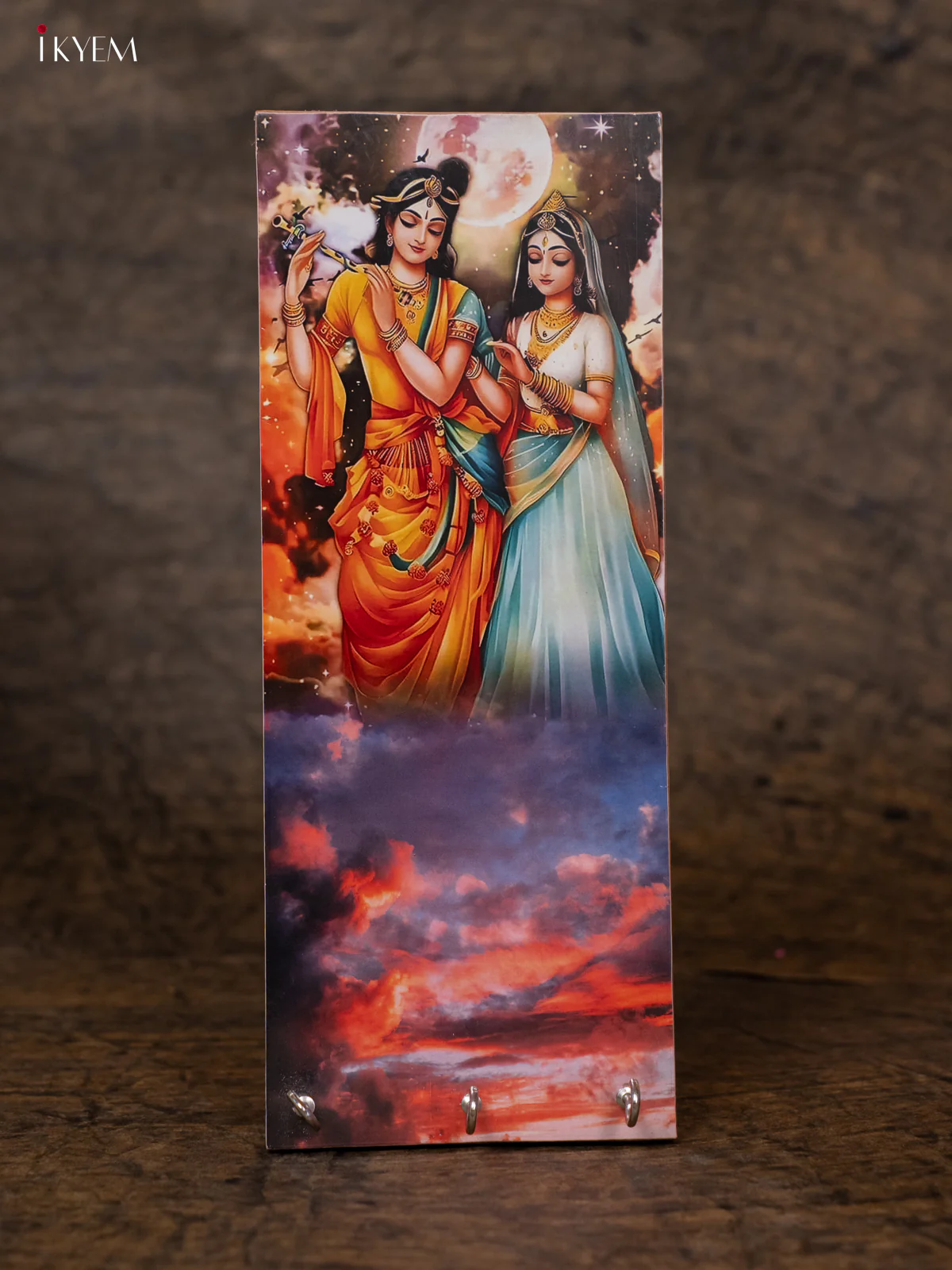 Beautifully designed Radha & Krishna wall key holder - KA02111