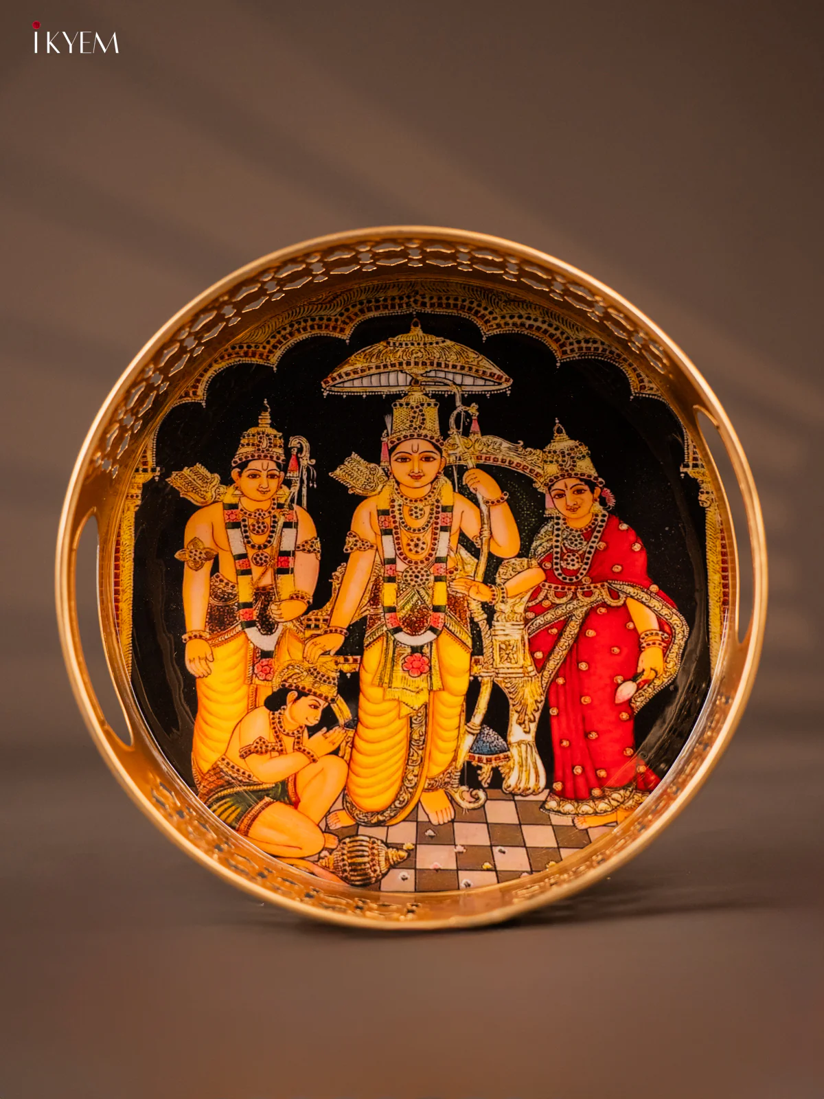 Stunning Ram, Seetha & Lakshman With Hanuman ji Printed Metal Tray - KH05137