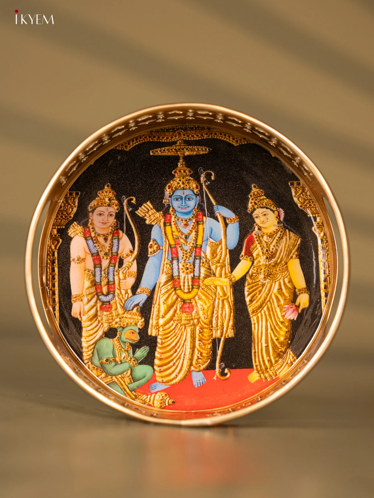 Vivid Ram, Sita & Lakshman With Hanuman ji Printed Metal Tray - KH05177