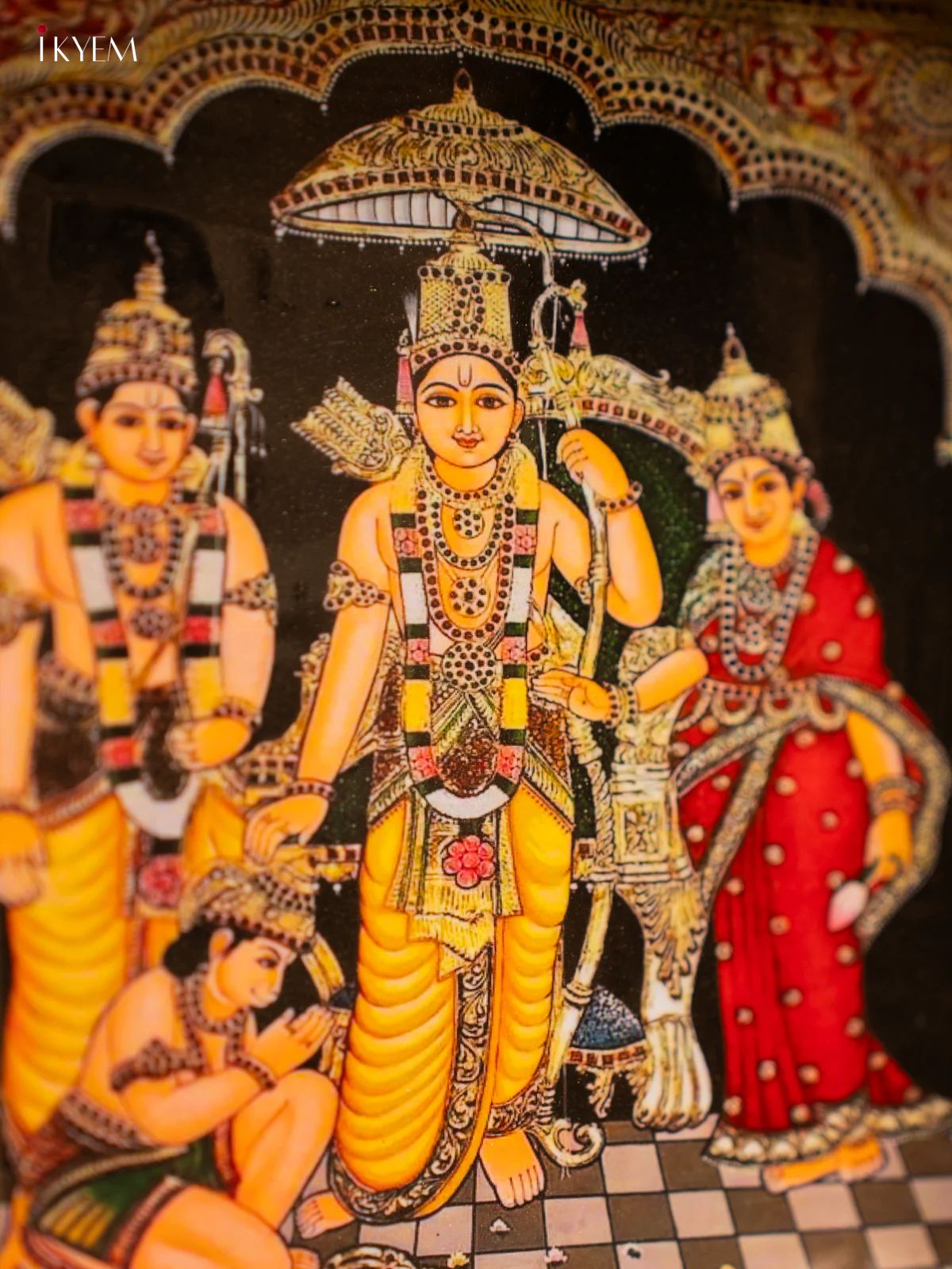 Rama pattabishegam Printed Square Metal tray- 8 Inch - KF24218 - Image 3
