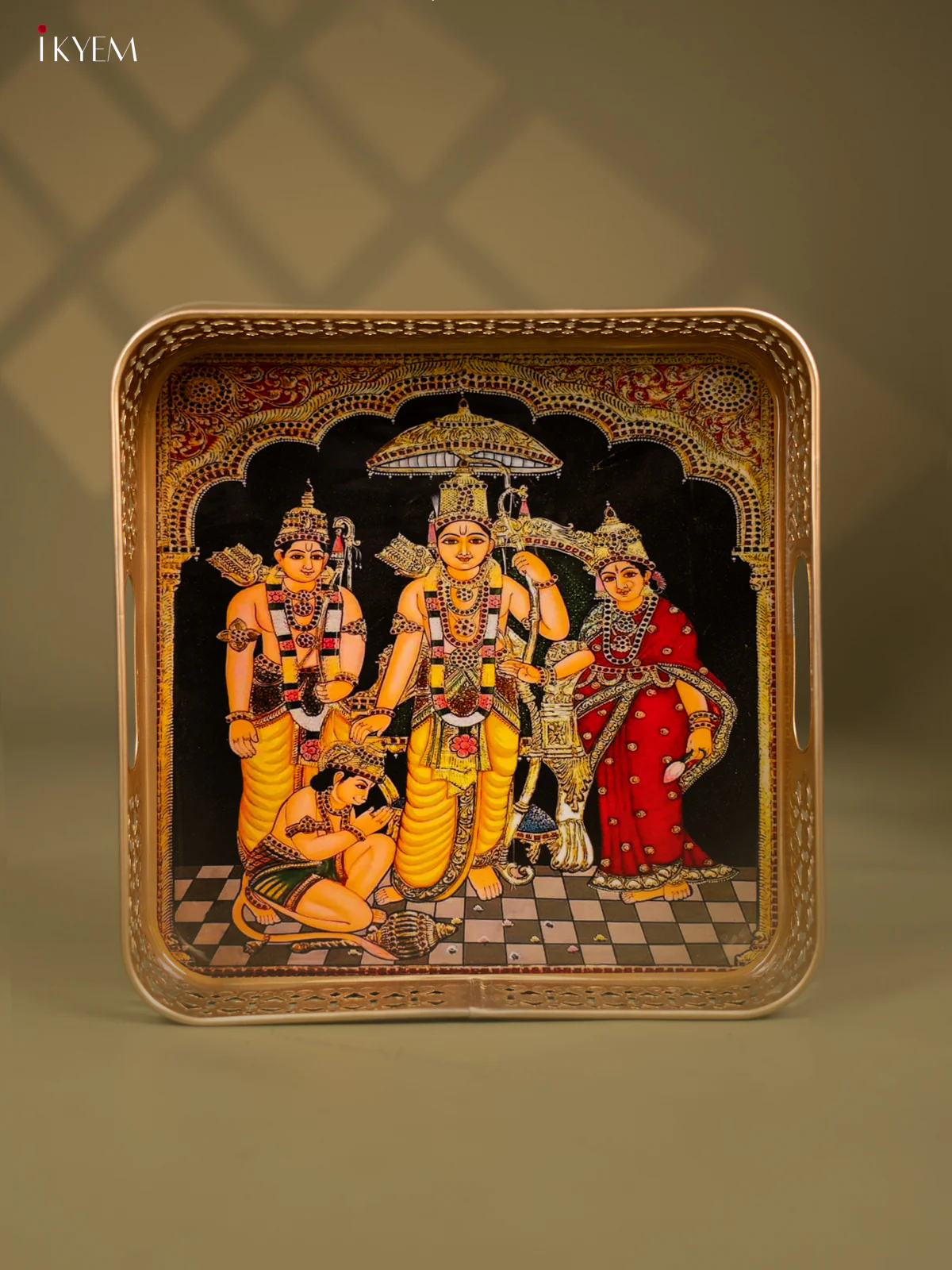Rama pattabishegam Printed Square Metal tray - KF25157