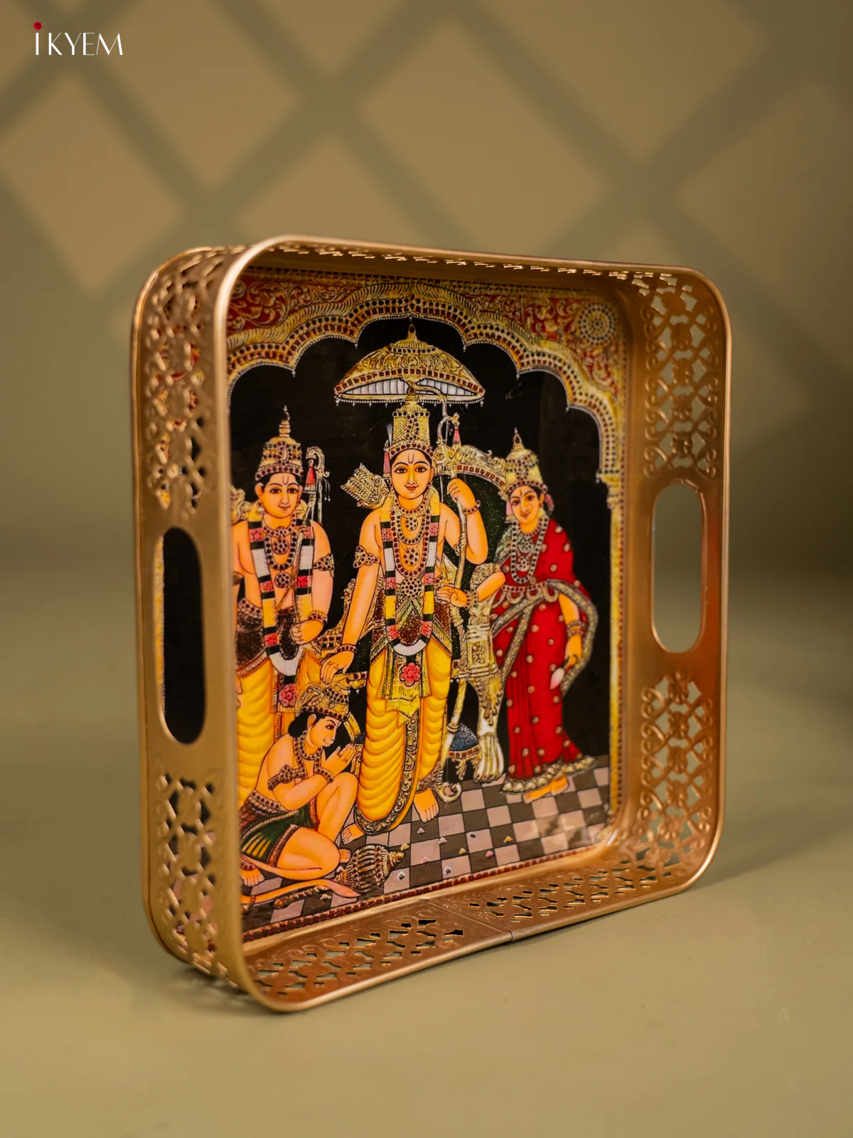 Rama pattabishegam Printed Square Metal tray - KF25157 - Image 2