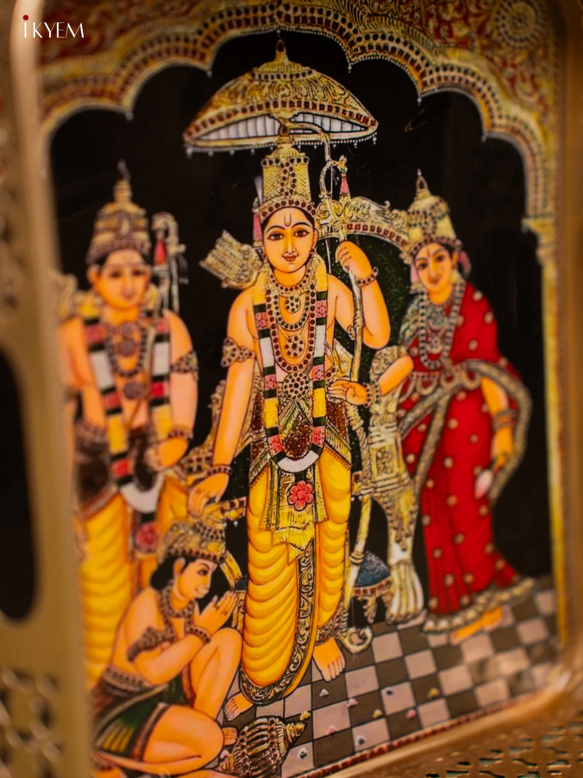 Rama pattabishegam Printed Square Metal tray - KF25157 - Image 3