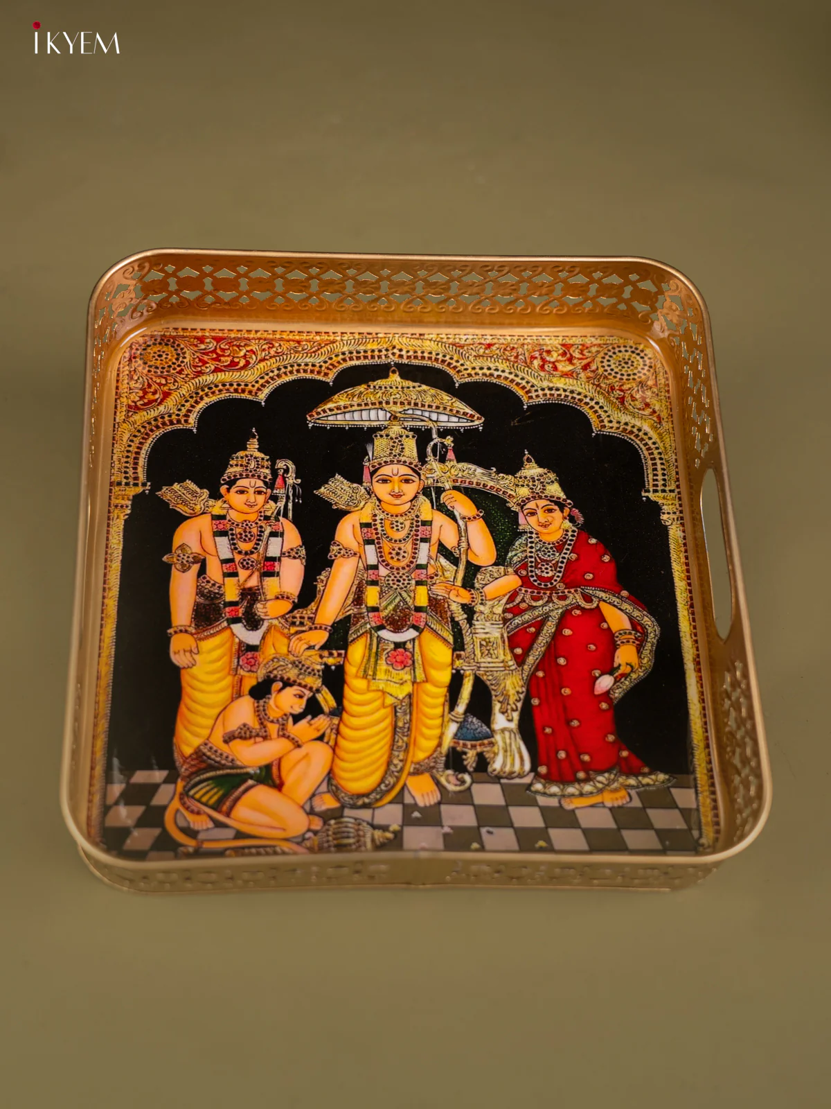 Rama pattabishegam Printed Square Metal tray - KF25157 - Image 4