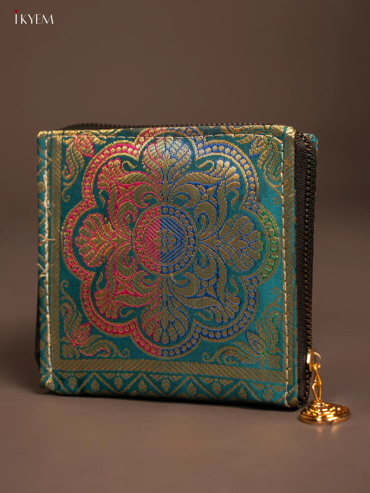 Rangoli designed Banarasi Zip Wallet - KF05111 - Image 14