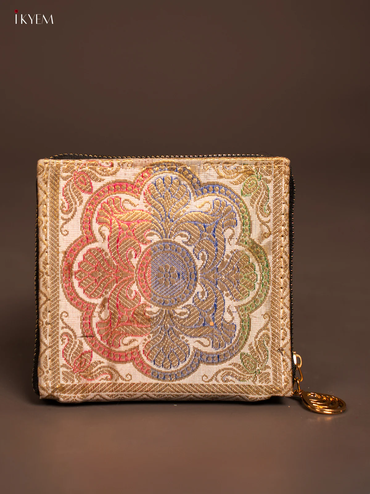 Rangoli designed Banarasi Zip Wallet - KF05111 - Image 4
