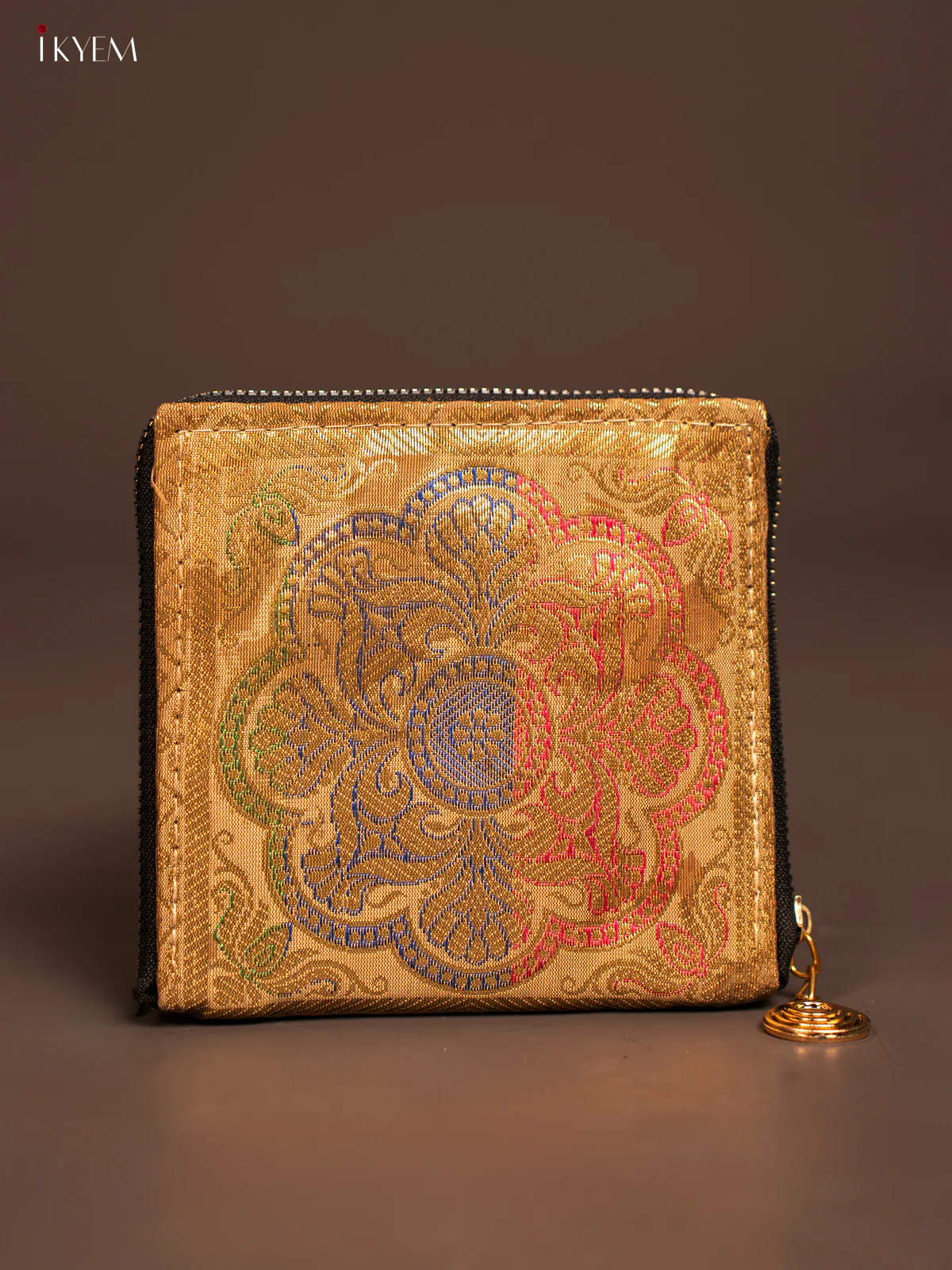 Rangoli designed Banarasi Zip Wallet - KF05111 - Image 7