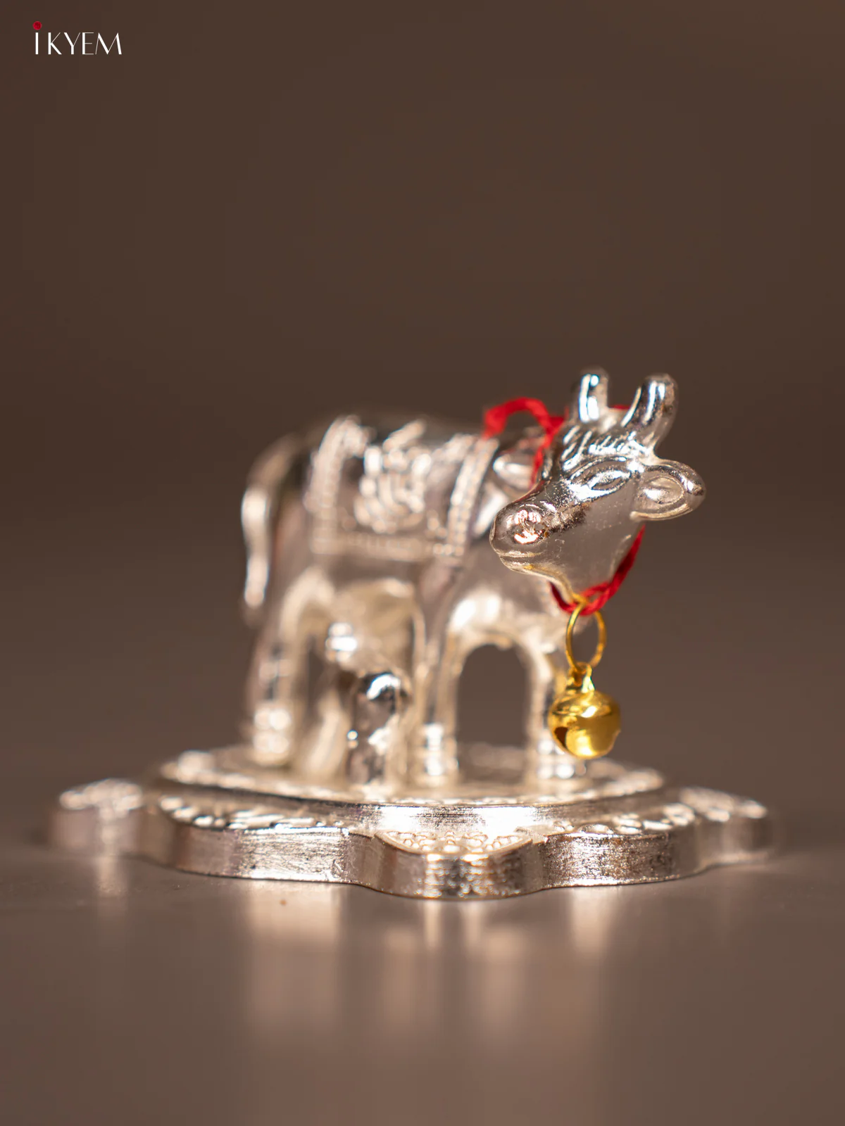 Silver Plated Cow & Calf Idol - KE29118 - Image 2