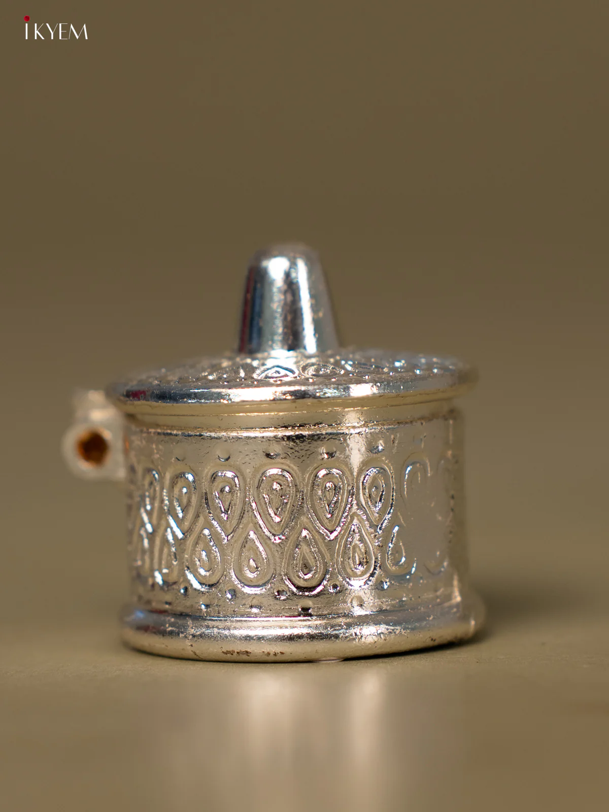 Traditional Silver Plated Kumkum Box - KG15114 - Image 2