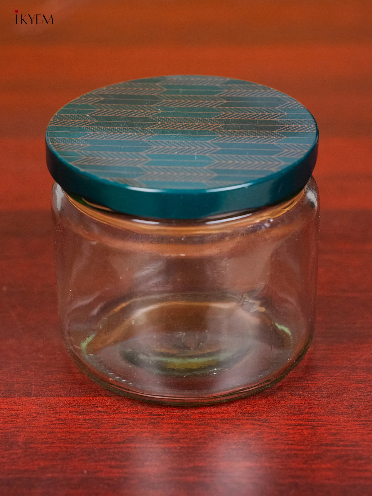 Glass Storage Jars With Elegant Blue Digital Printed Lid - KH28118