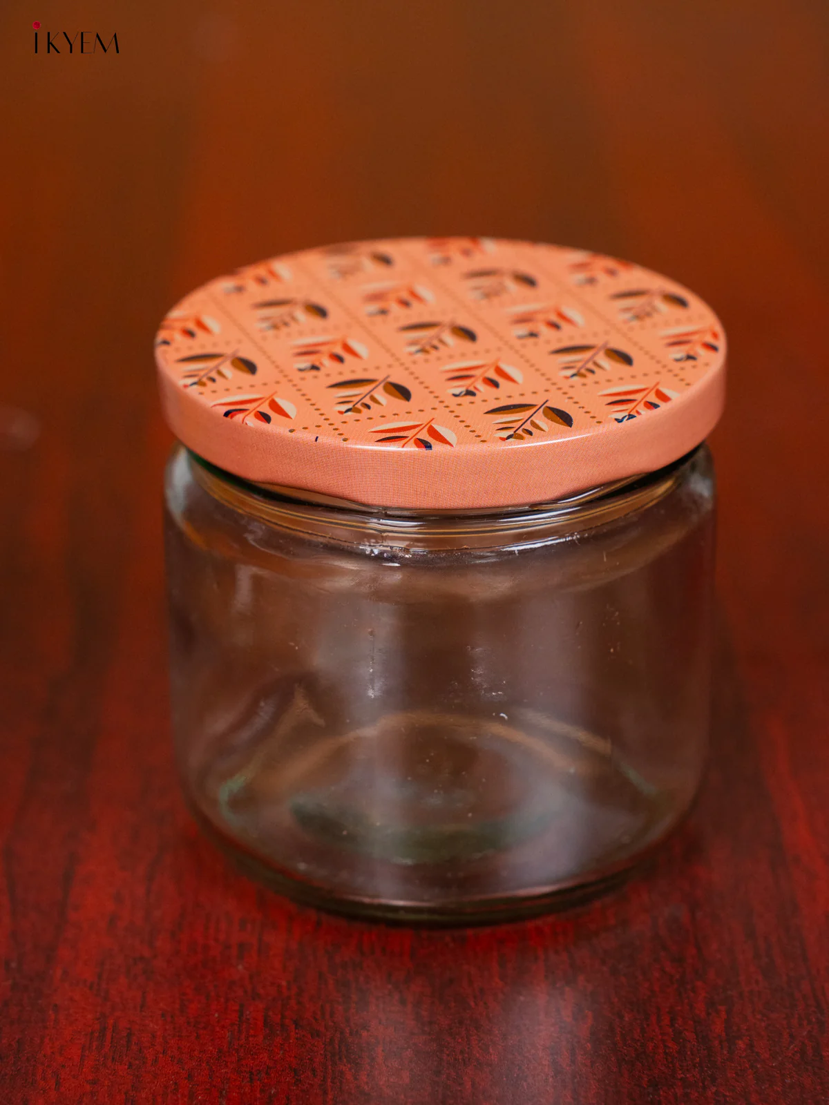 Glass Storage Jars With Chic Peach Digital Printed Lid - KH28119
