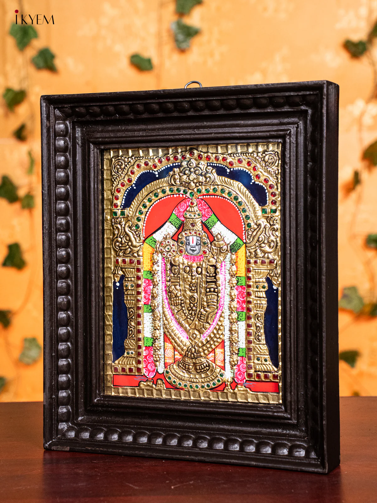 Lord venkateswara Tanjore Painting in Teak Wood Frame (13x11 Inch)- KH26134 - Image 4