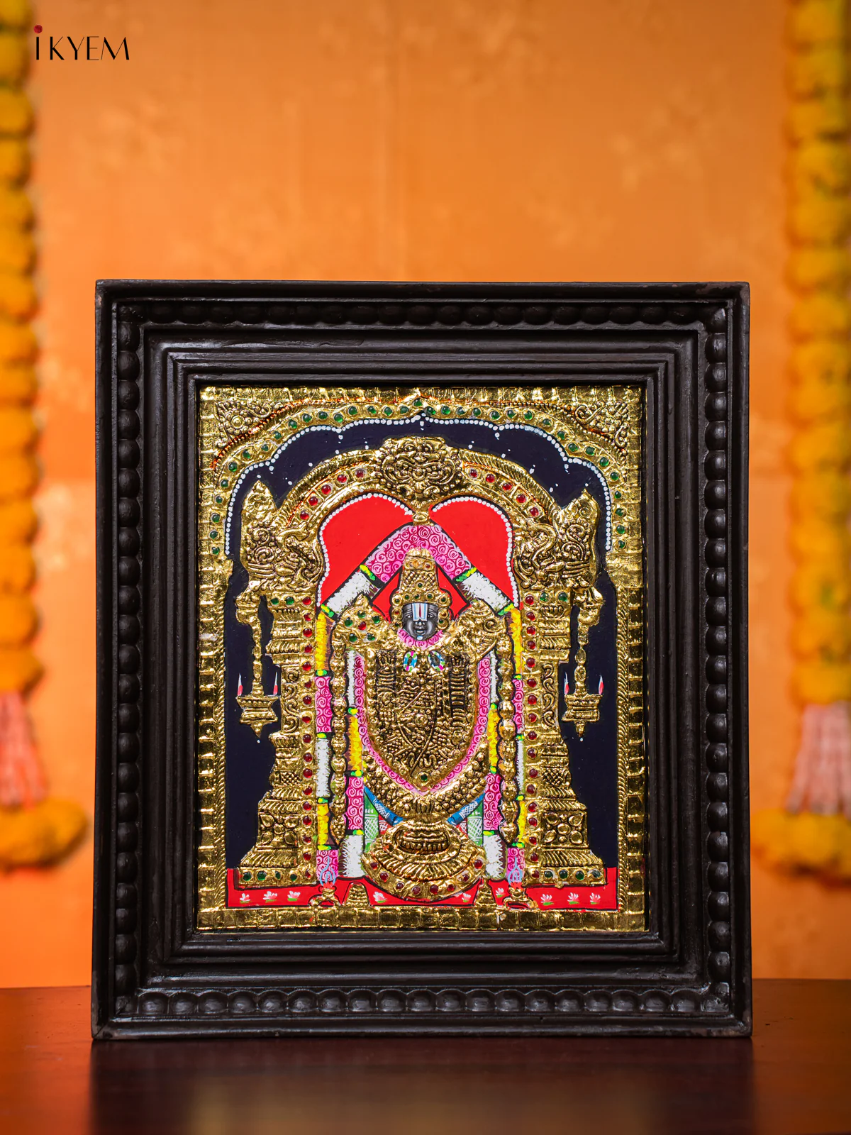 Majestic Lord Balaji Tanjore painting (15X13 Inches) - KJ03171