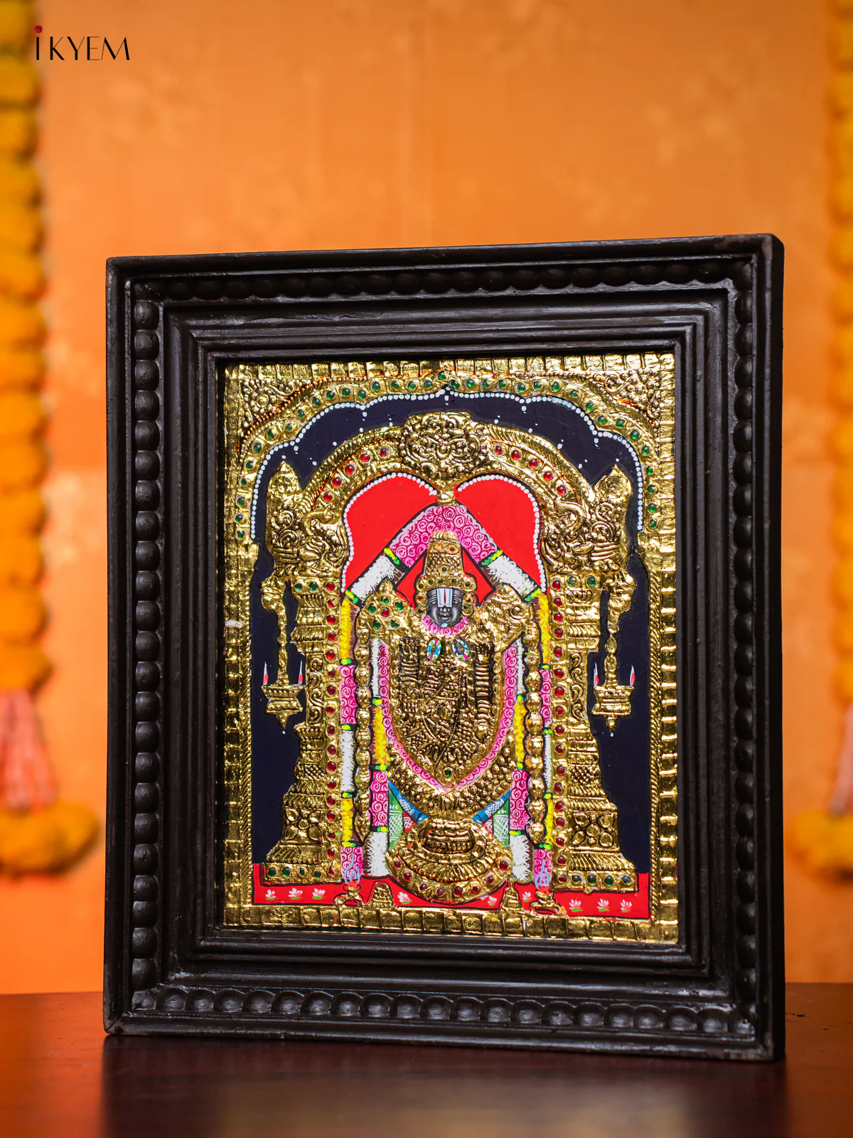 Majestic Lord Balaji Tanjore painting (15X13 Inches) - KJ03171 - Image 2