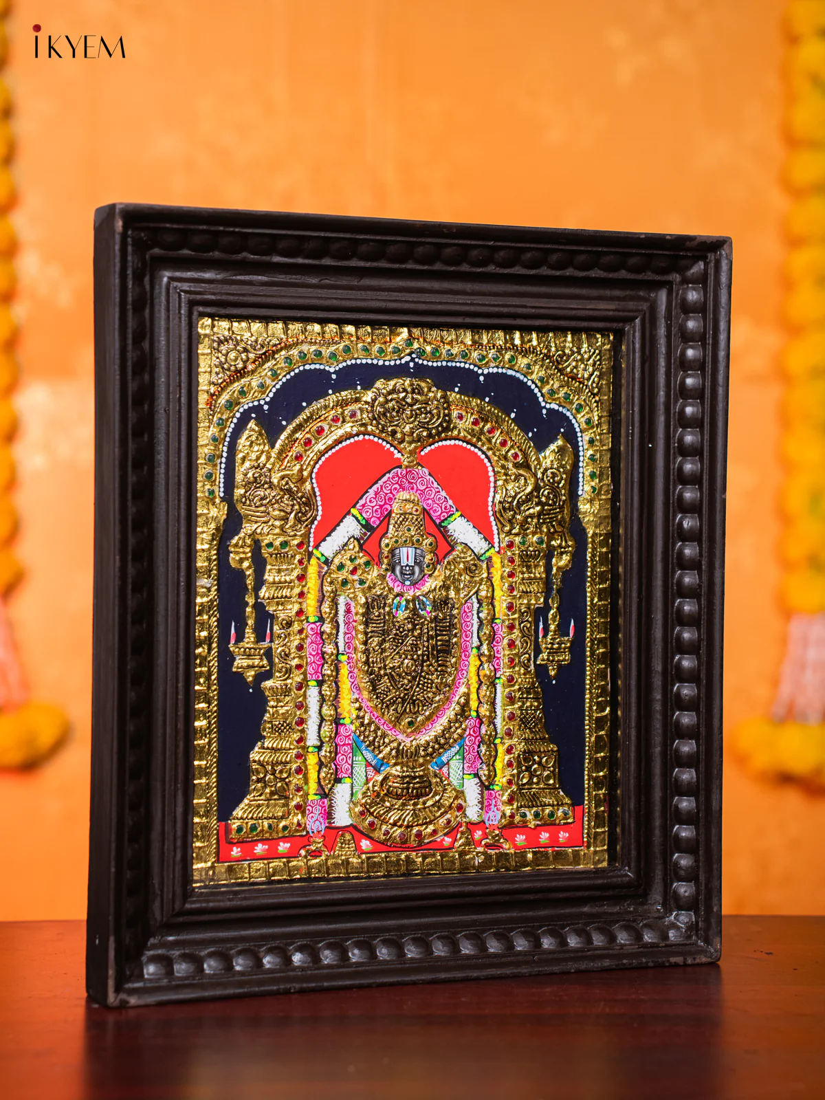 Majestic Lord Balaji Tanjore painting (15X13 Inches) - KJ03171 - Image 4