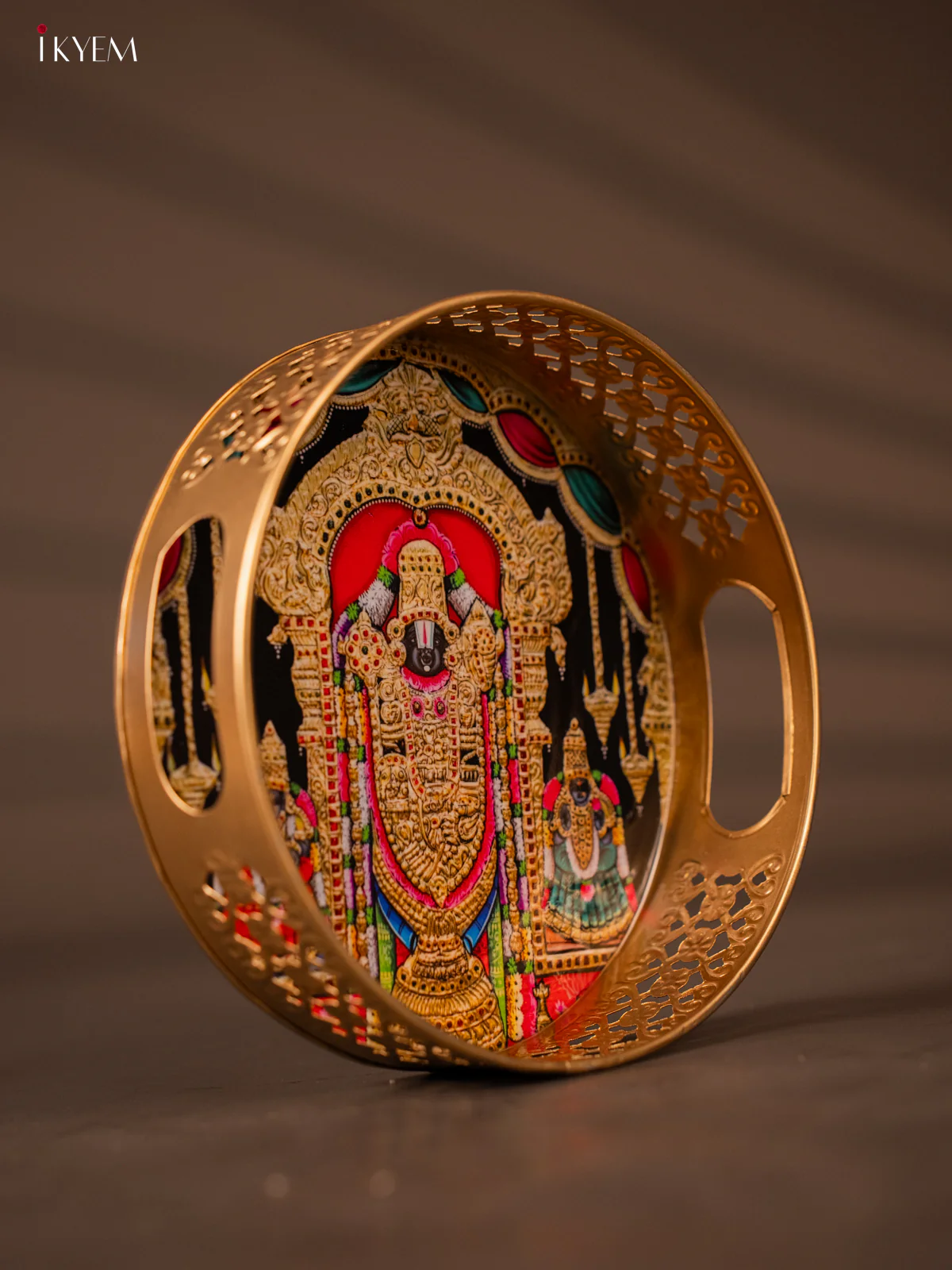 Timeless Lord Balaji With Aandaal Printed Metal Tray - KH05121 - Image 3